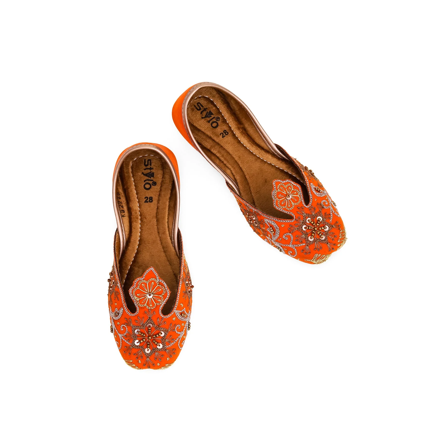 Girls Orange Fancy Khussa KD2225 - Image 4