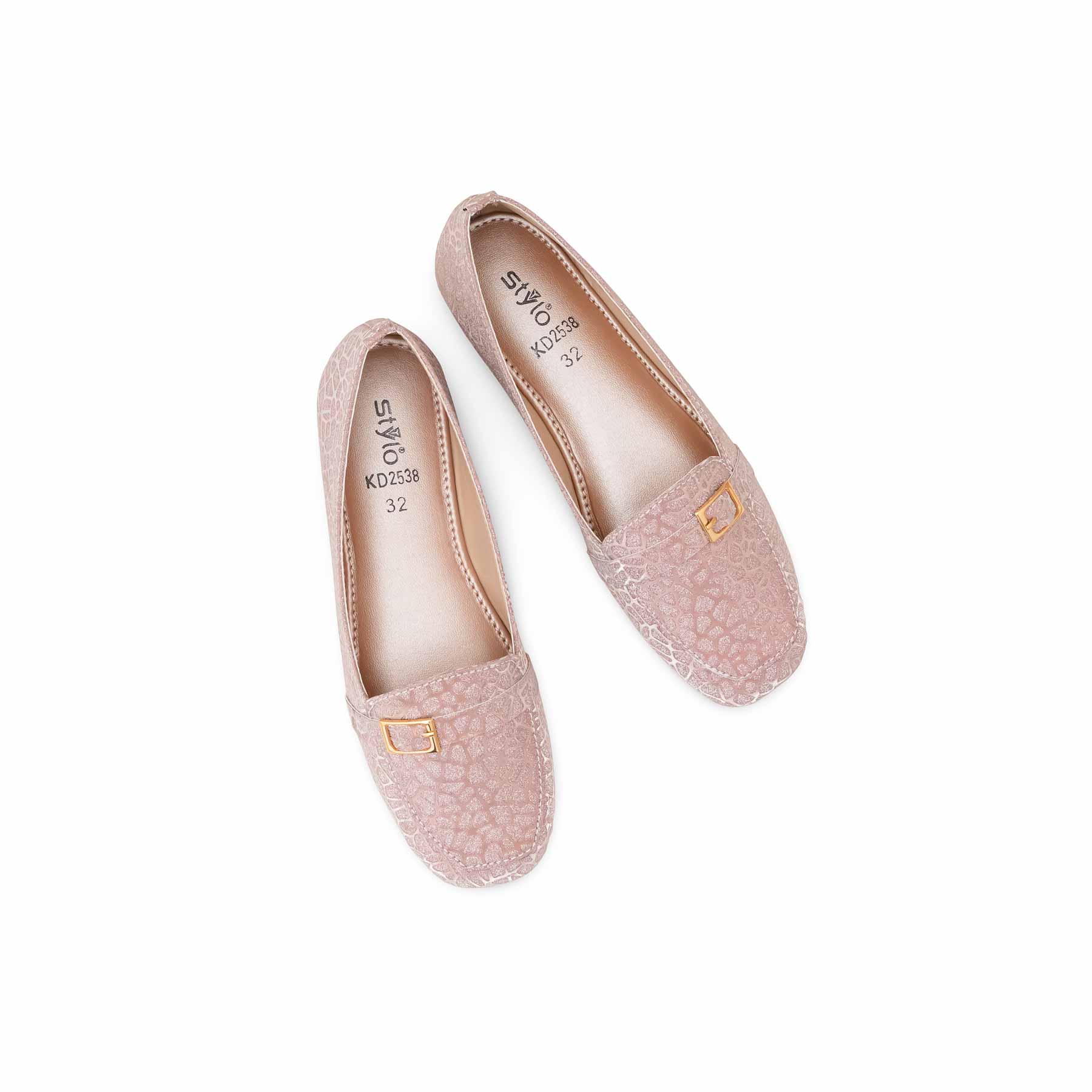 Girls Peach Fancy Moccasin KD2538 - Image 5
