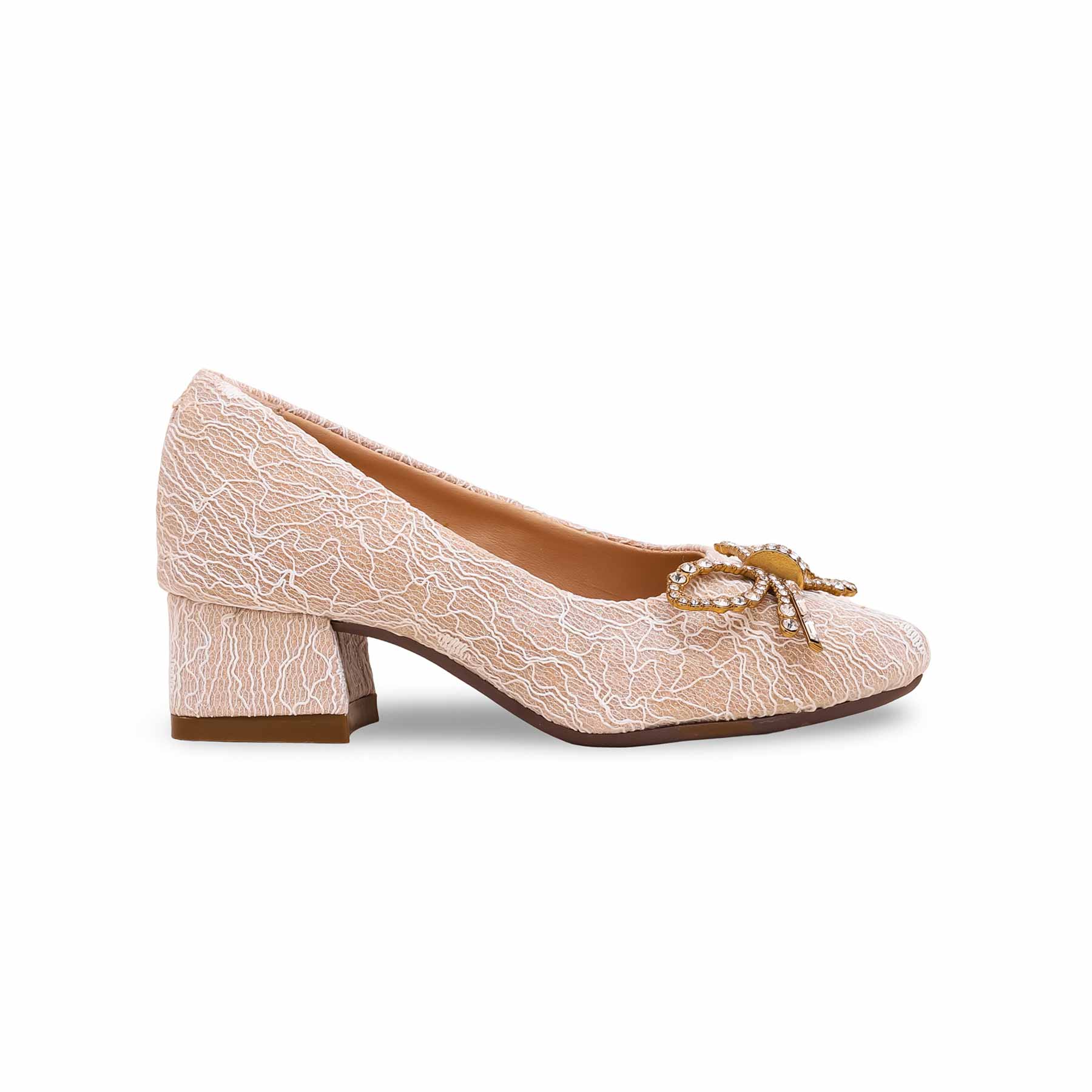 Girls Peach Fancy Pumps KD0917 - Image 2