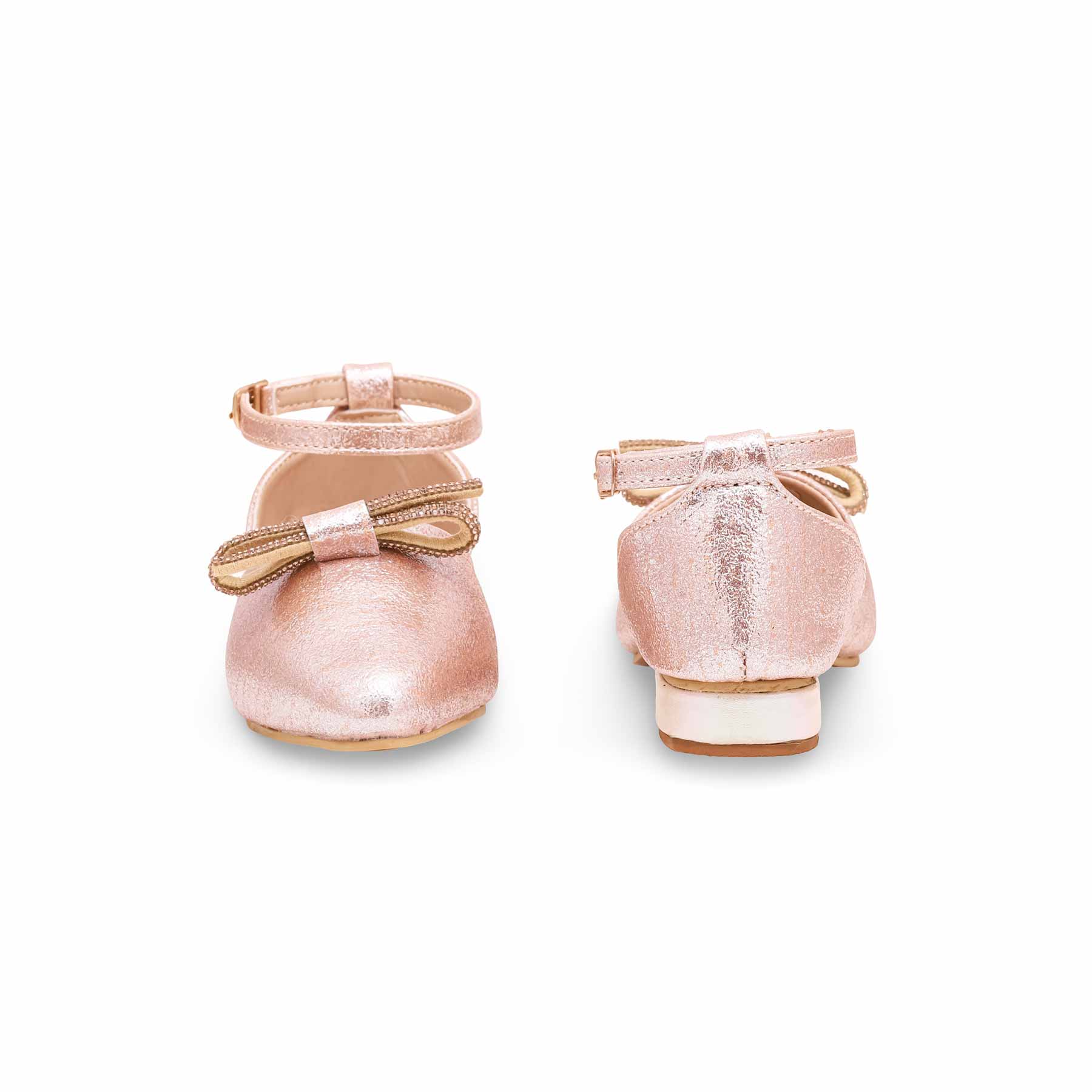 Girls Peach Fancy Pumps KD2277 - Image 3