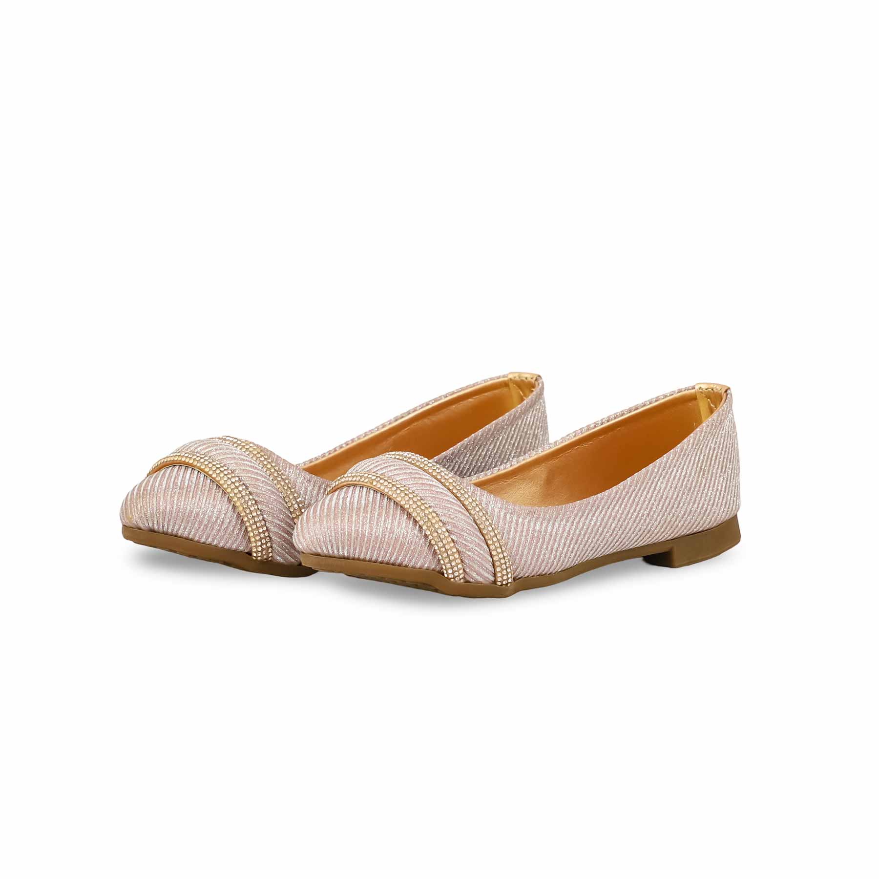 Girls Peach Fancy Pumps KD2381 - Image 3