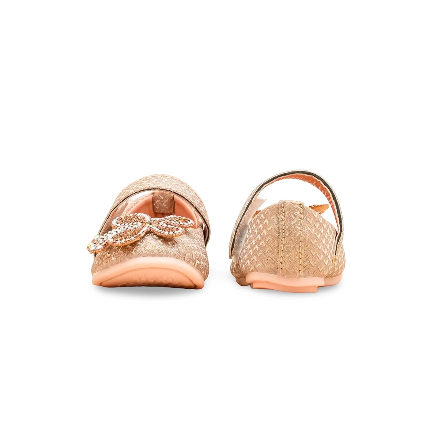 Girls Peach Fancy Pumps KD2471 - Image 4