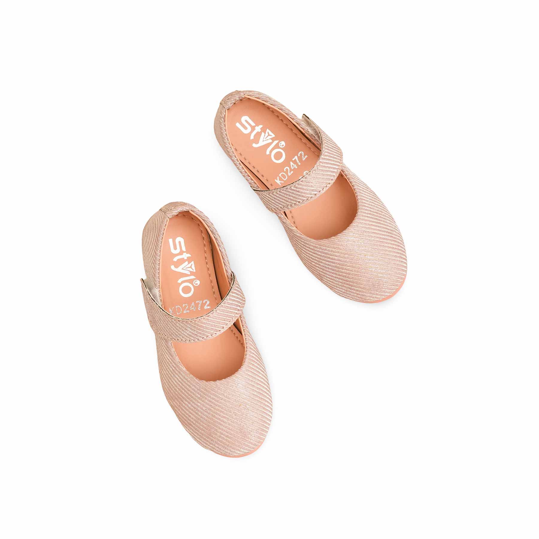 Girls Peach Fancy Pumps KD2472 - Image 5