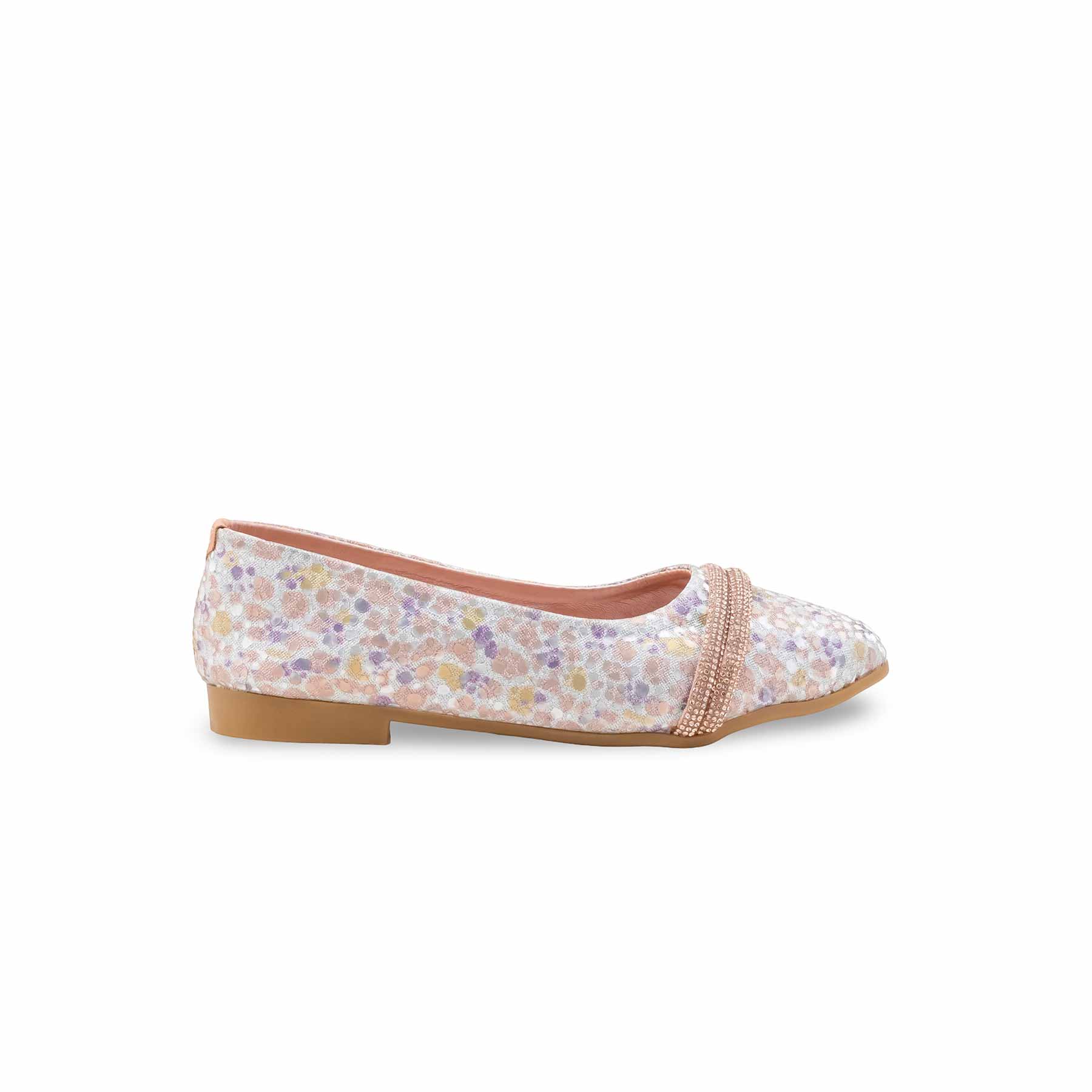 Girls Peach Fancy Pumps KD2544 - Image 2