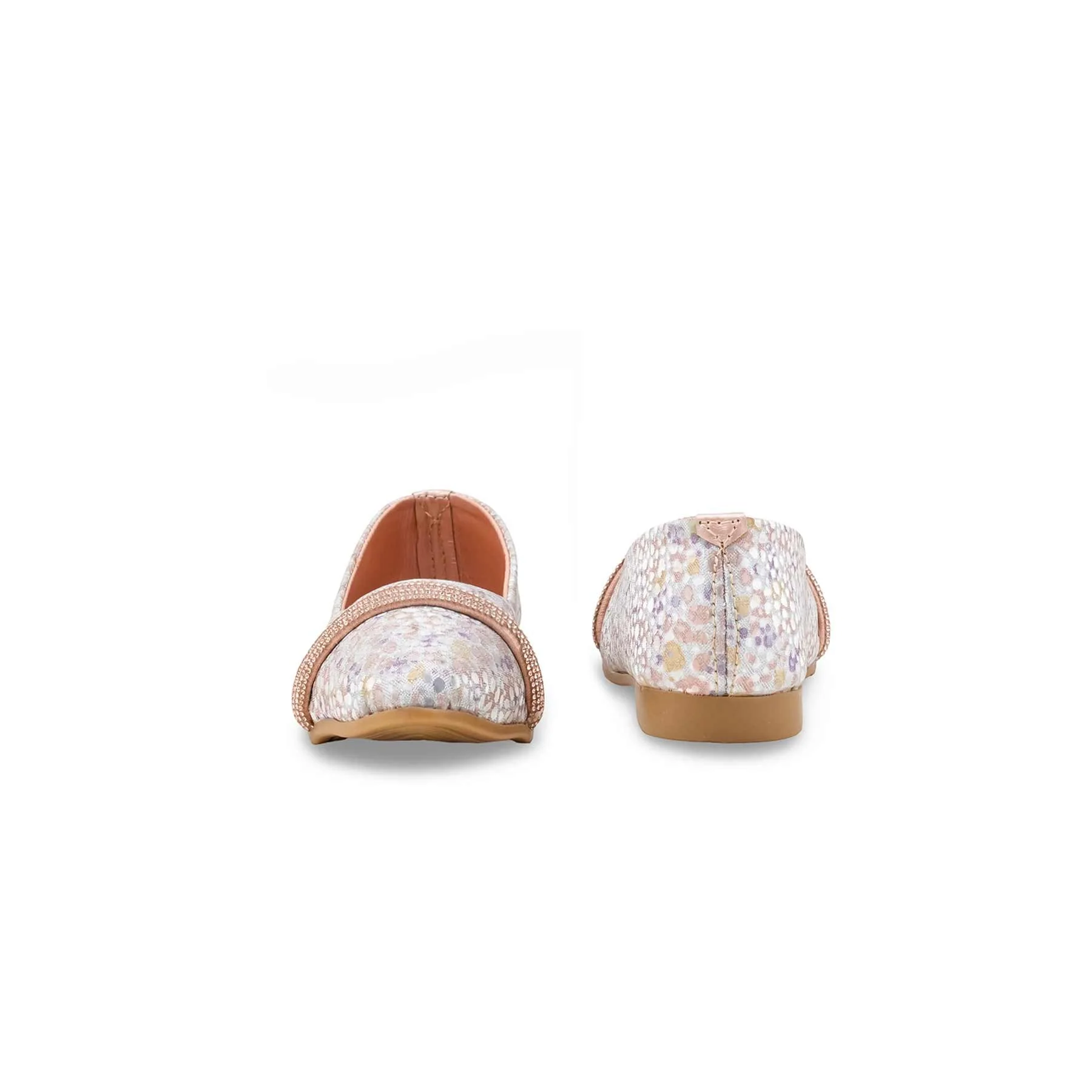 Girls Peach Fancy Pumps KD2544 - Image 4