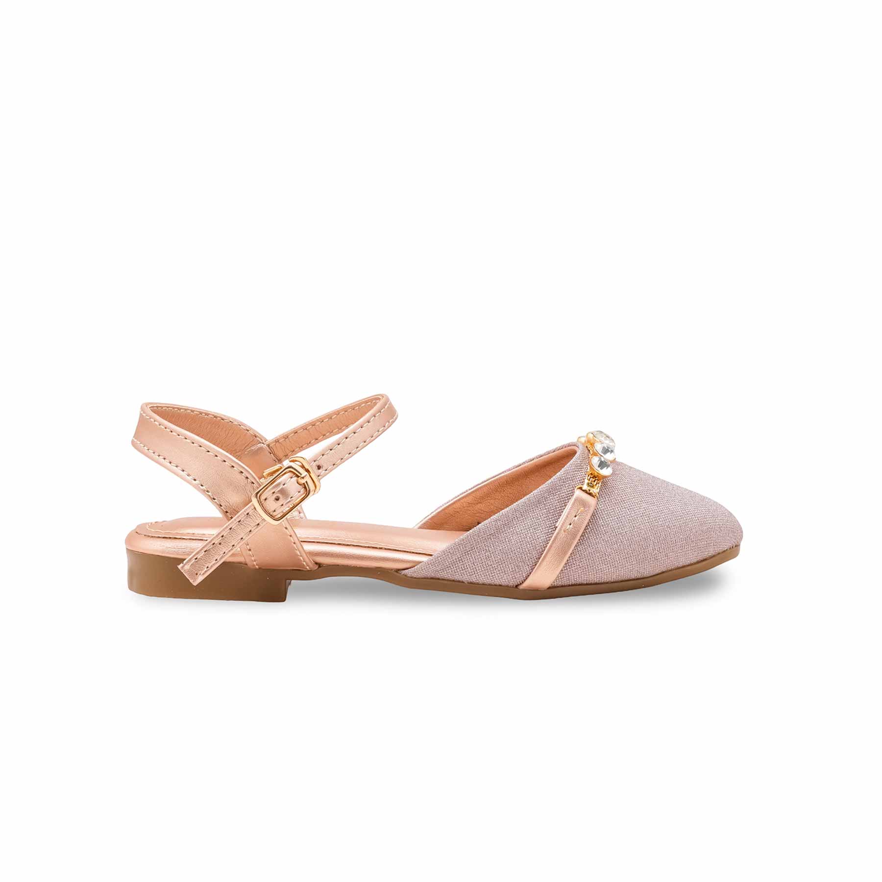 Girls Peach Fancy Pumps KD2547 - Image 2