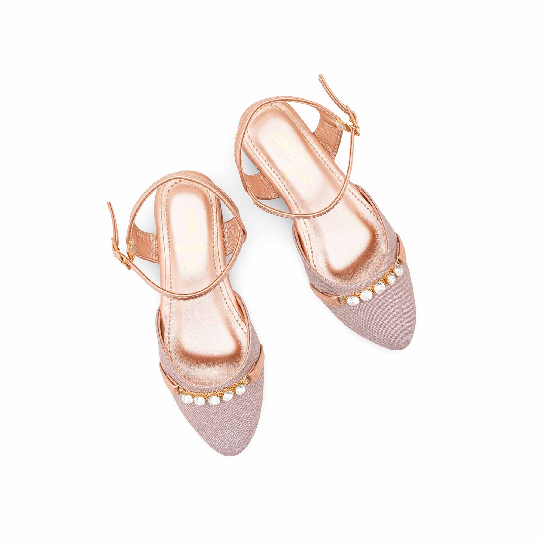 Girls Peach Fancy Pumps KD2547 - Image 5