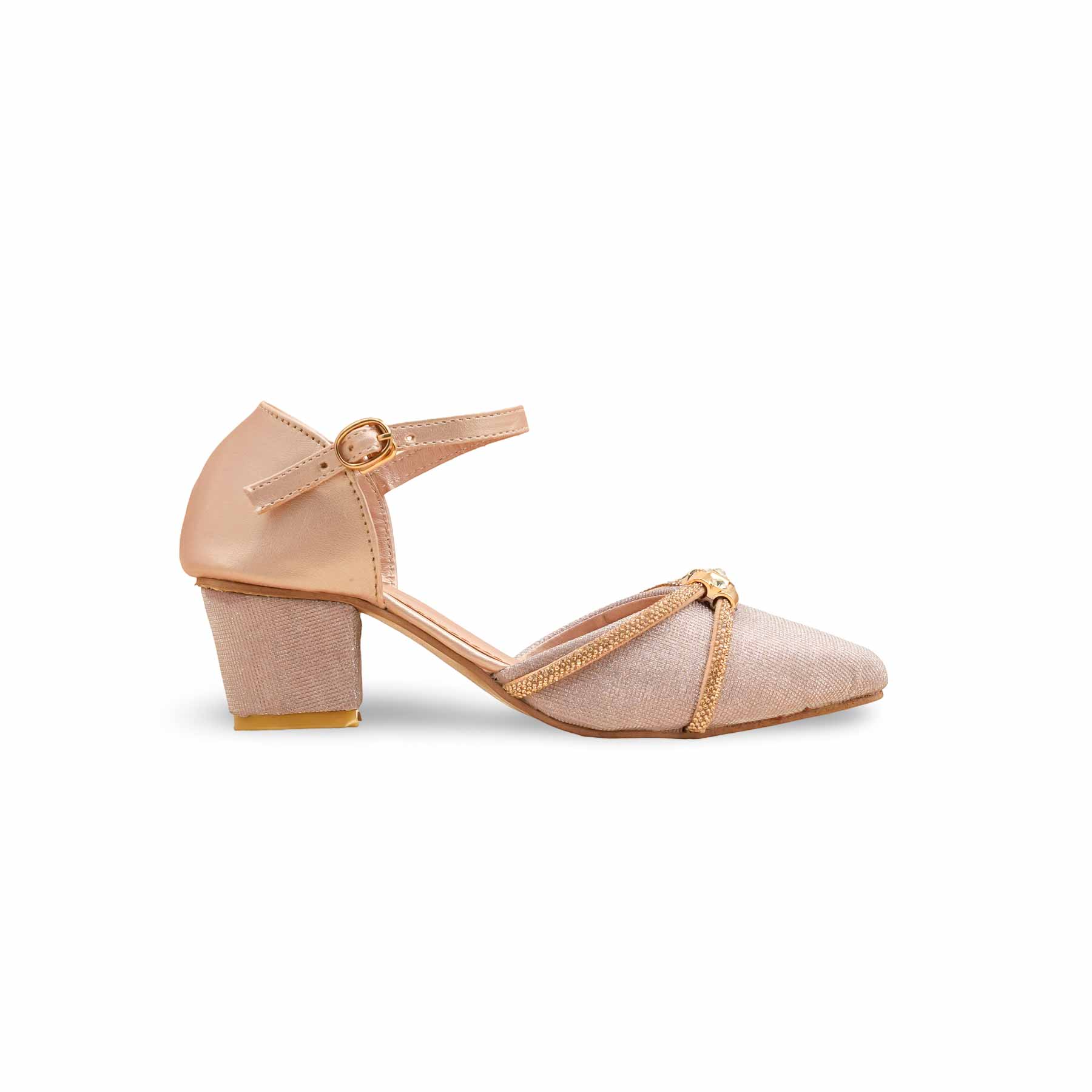 Girls Peach Fancy Pumps KD2563 - Image 2