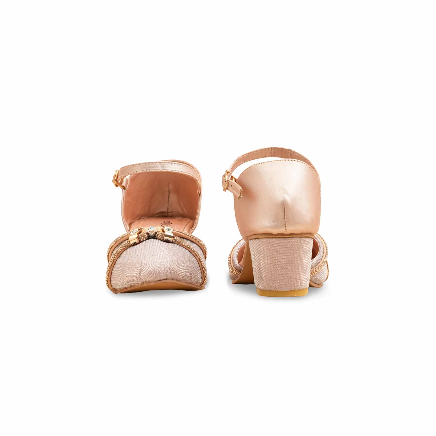 Girls Peach Fancy Pumps KD2563 - Image 4