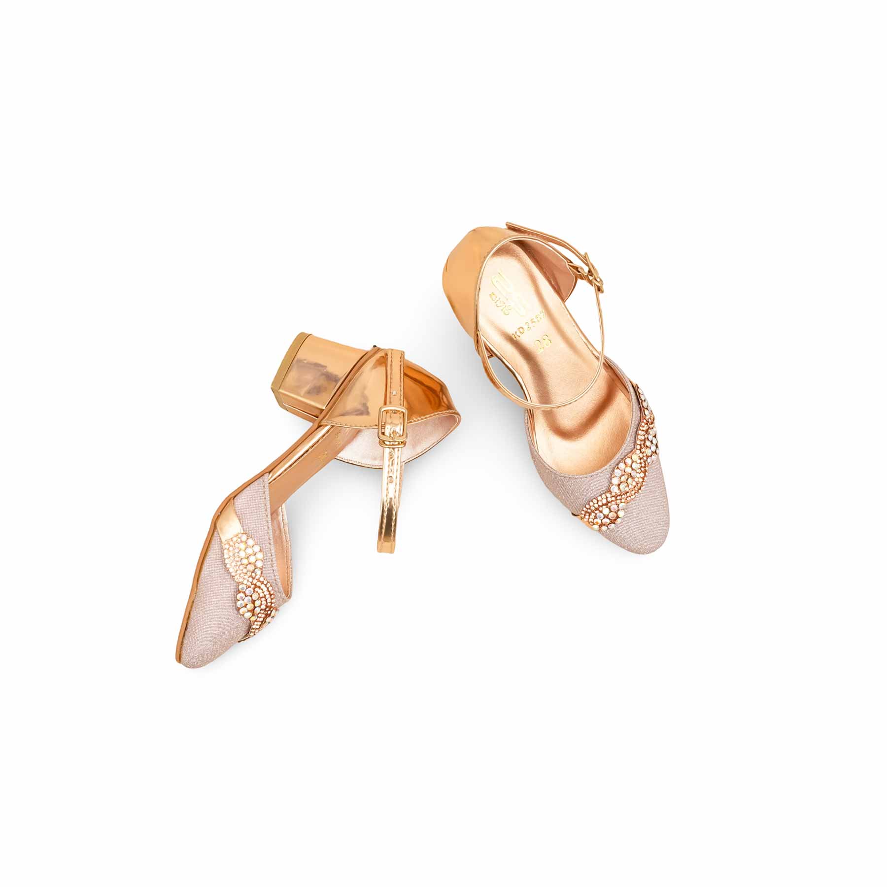 Girls Peach Fancy Pumps KD2587 - Image 5