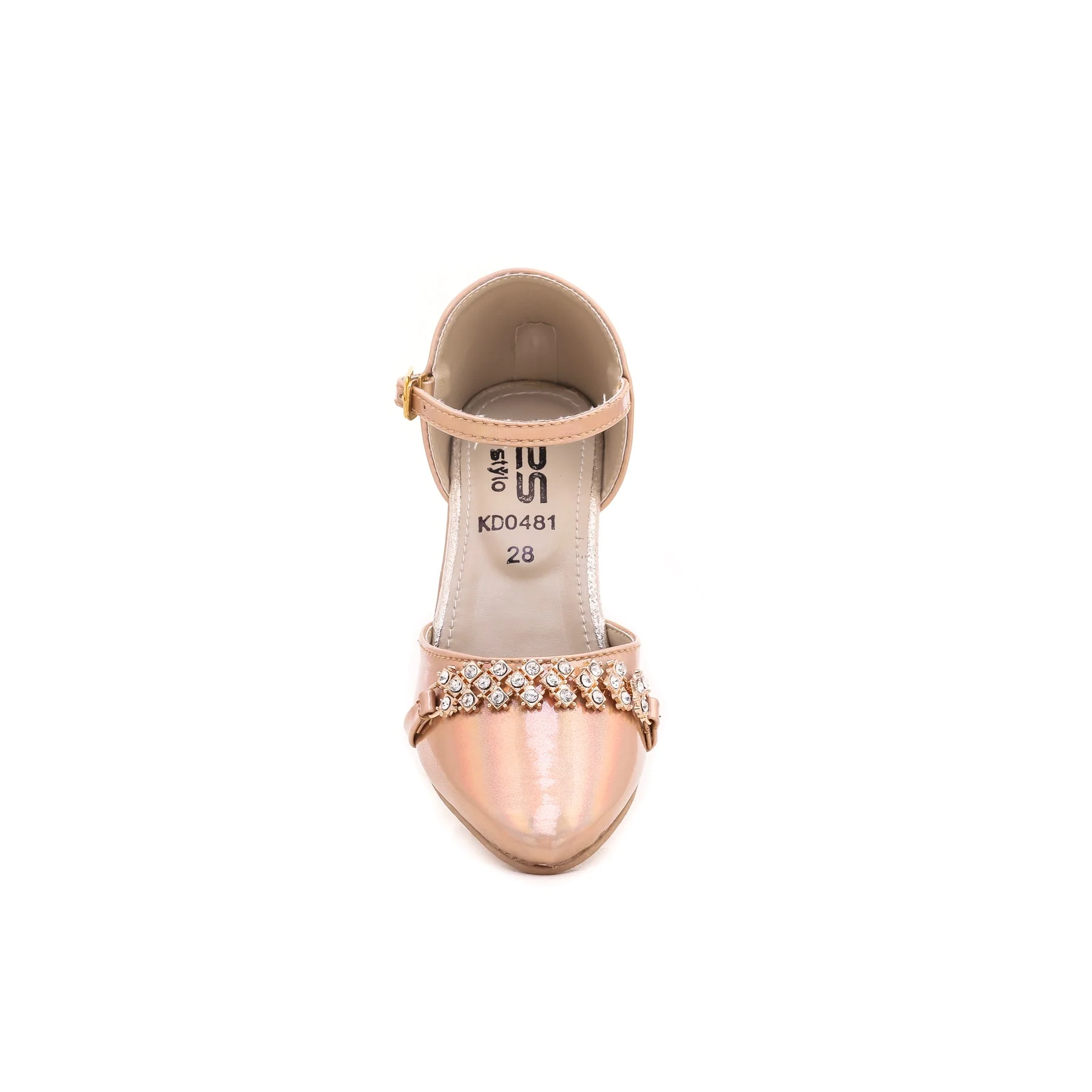 Girls Peach Formal Pumps KD0481 - Image 3