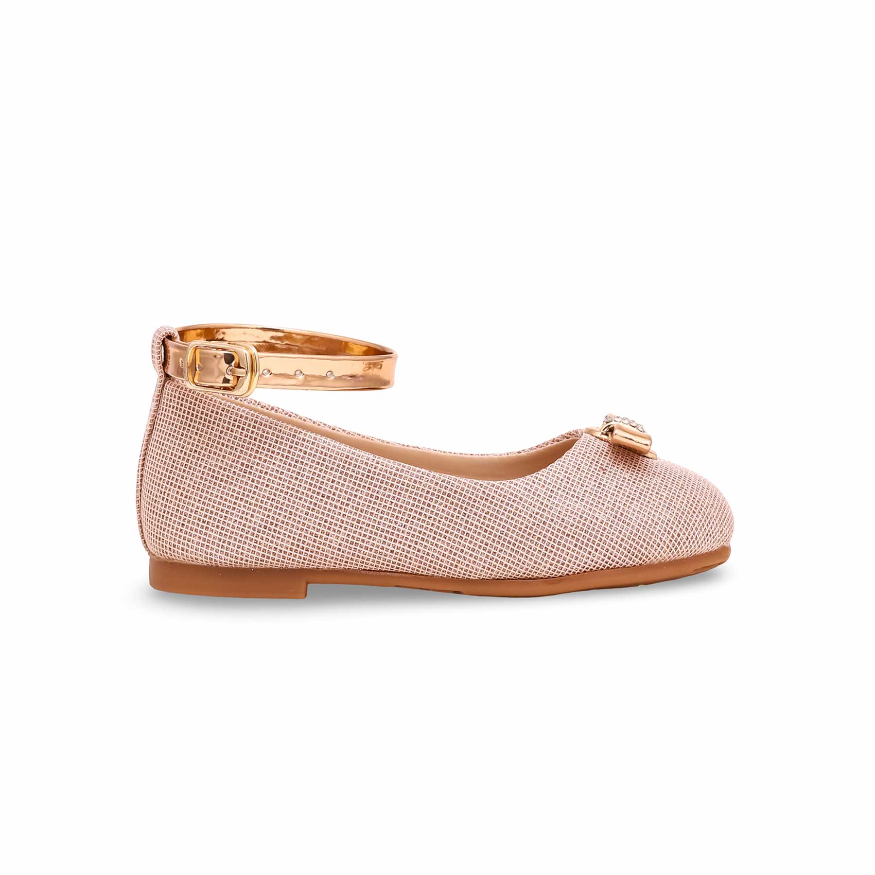 Girls Peach Formal Pumps KD2270 - Image 2