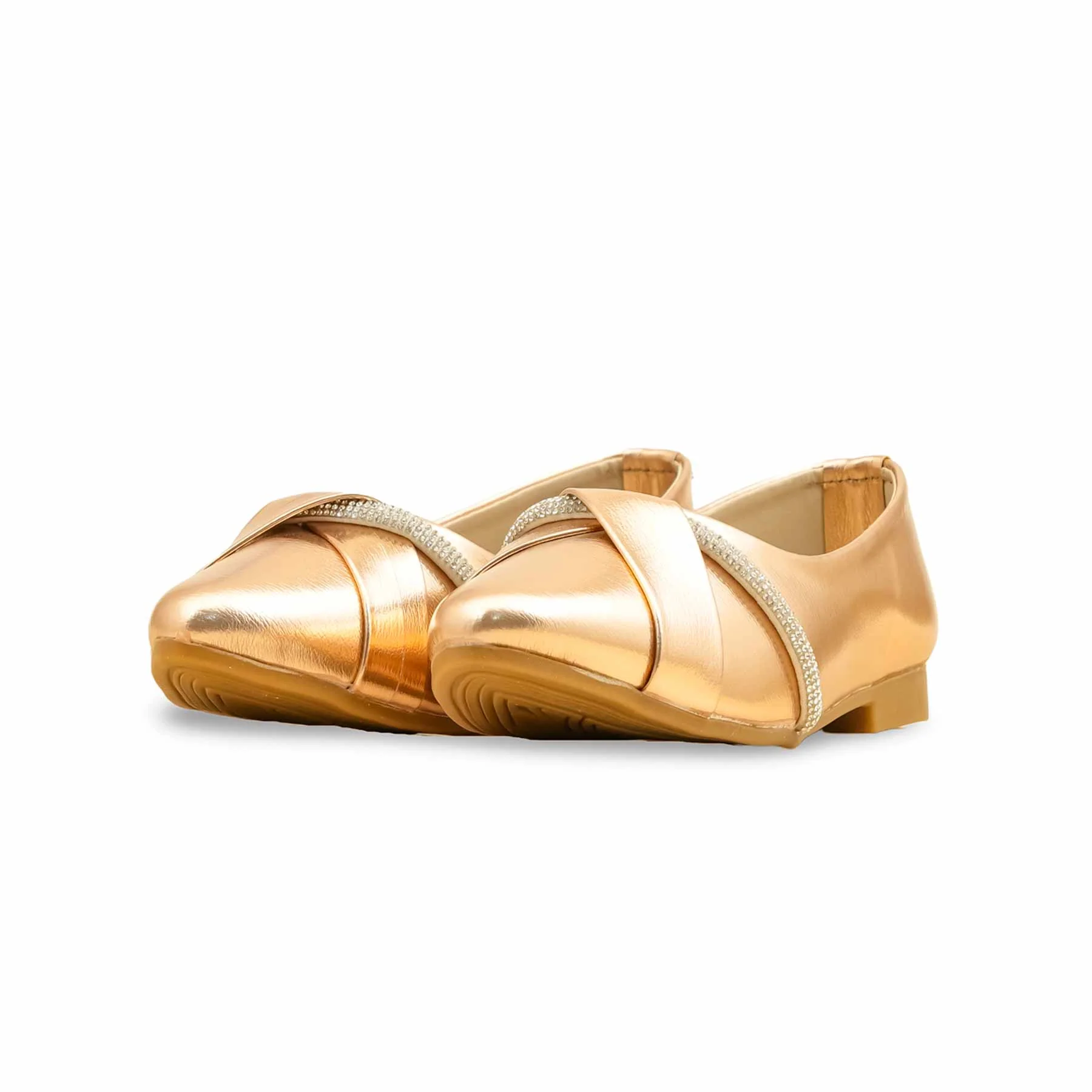 Girls Peach Formal Pumps KD2637 - Image 3