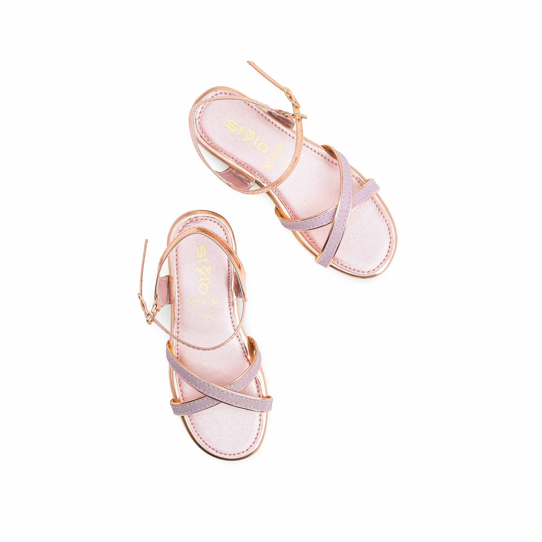 Girls Peach Formal Sandal KD9848 - Image 5