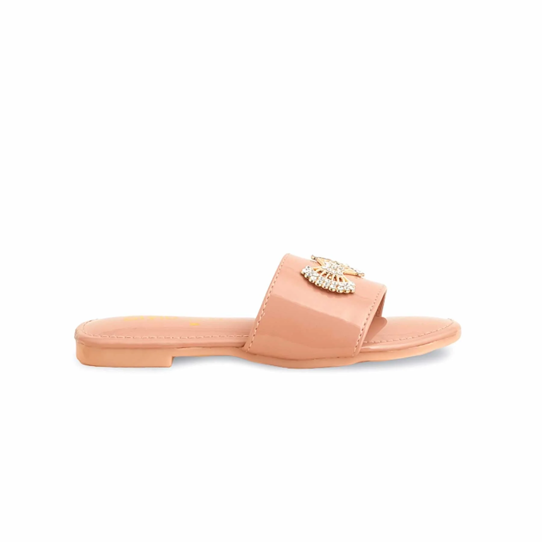 Girls Peach Formal Slipper KD5560 - Image 2