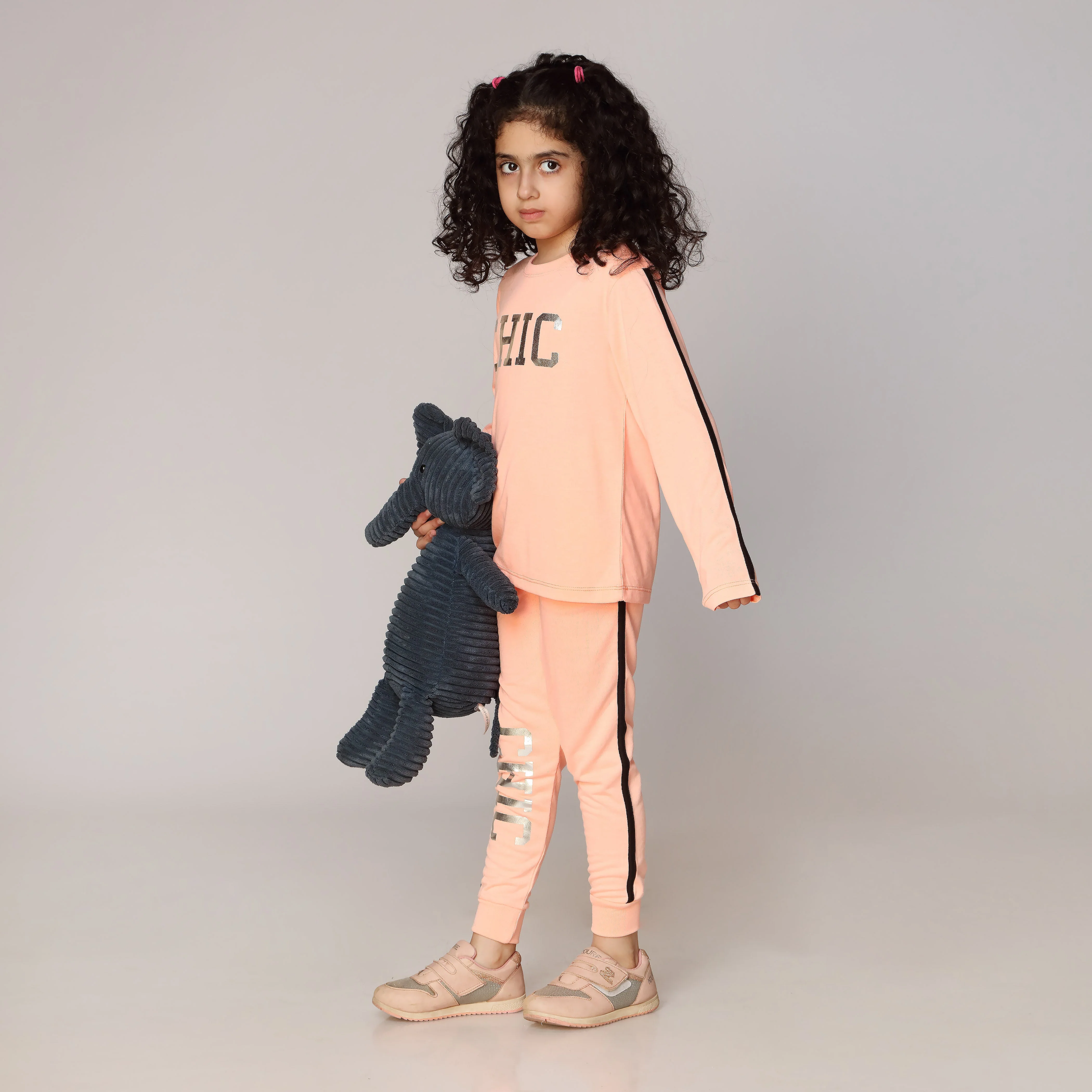 Girls Peach Printed Jersey shirt PW2834 - Image 2