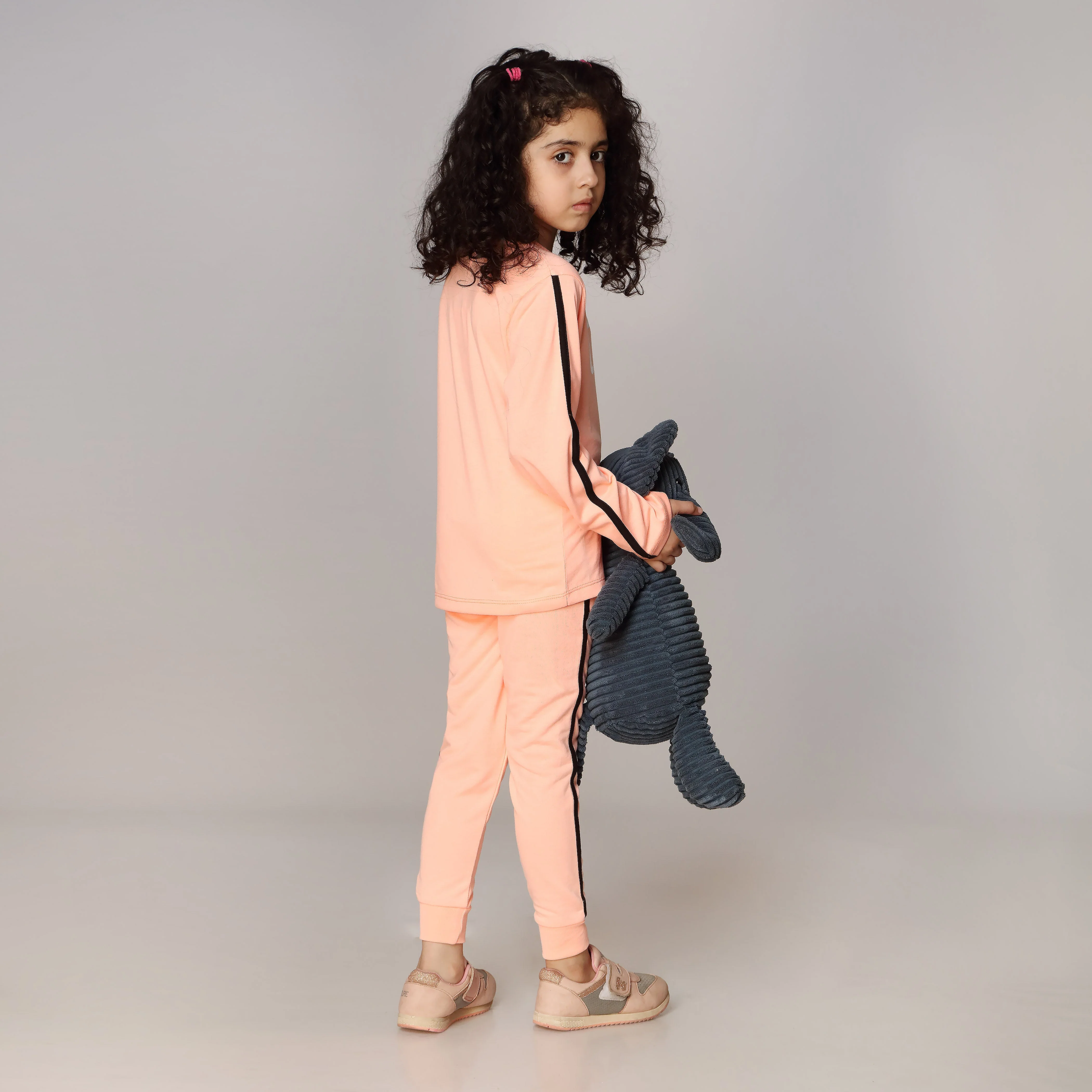 Girls Peach Printed Jersey shirt PW2834 - Image 3