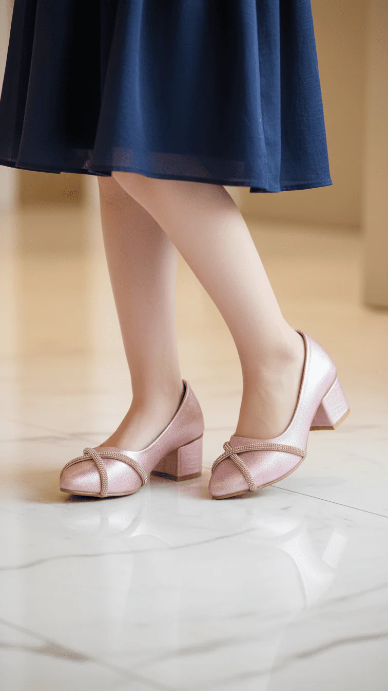 Girls Pink Fancy Pumps KD0924