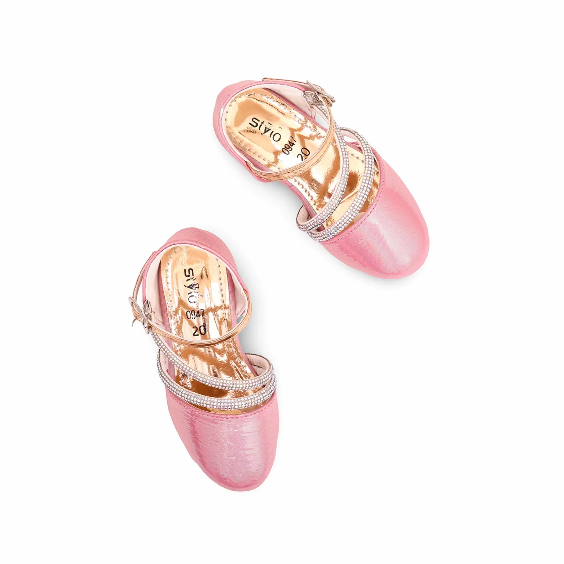 Girls Pink Fancy Pumps KD0947 - Image 4
