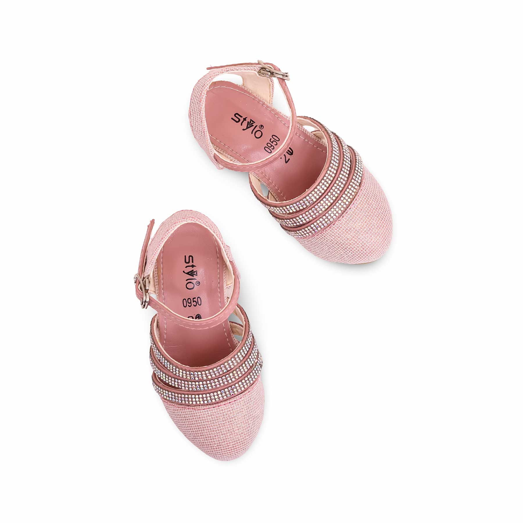 Girls Pink Fancy Pumps KD0950 - Image 5