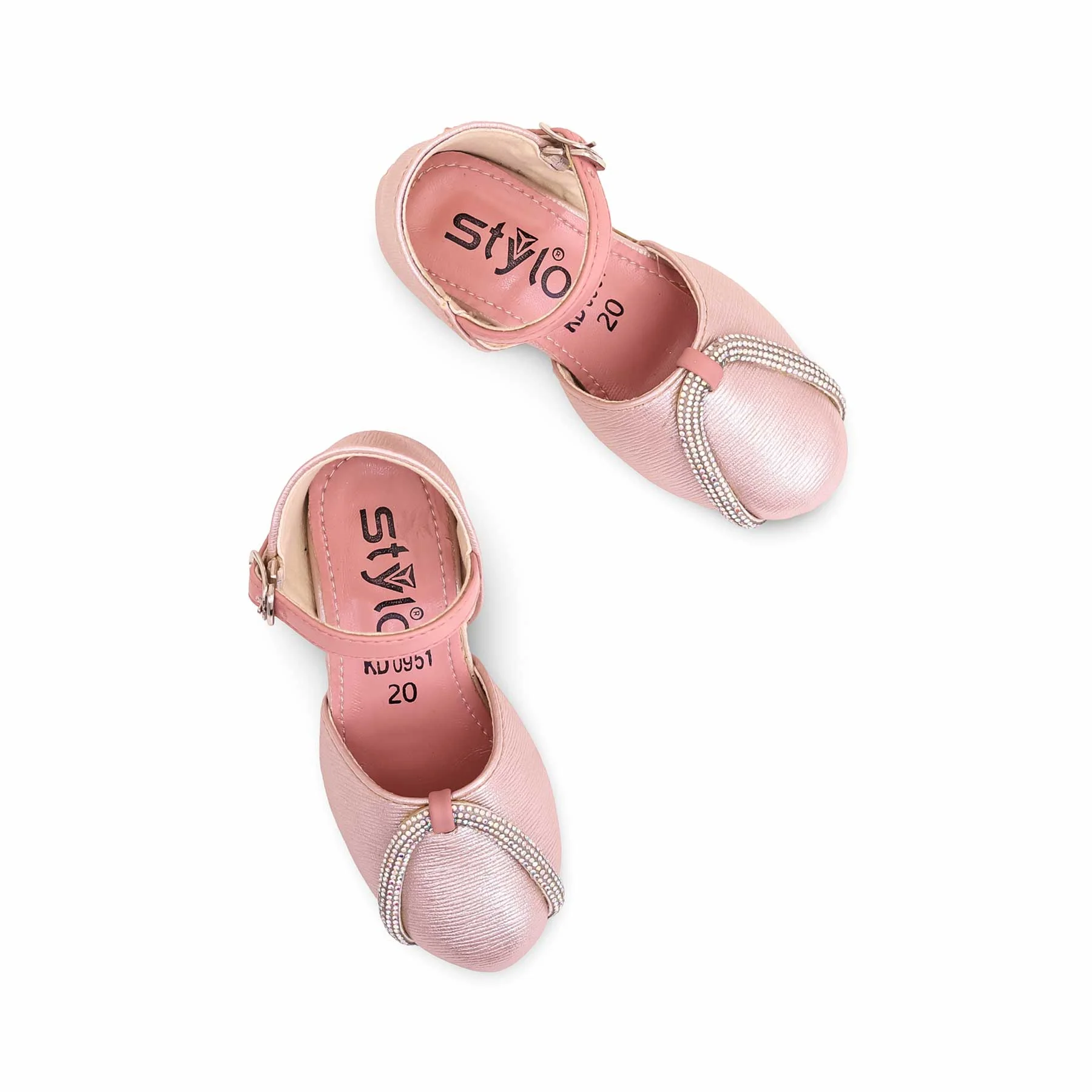 Girls Pink Fancy Pumps KD0951 - Image 5