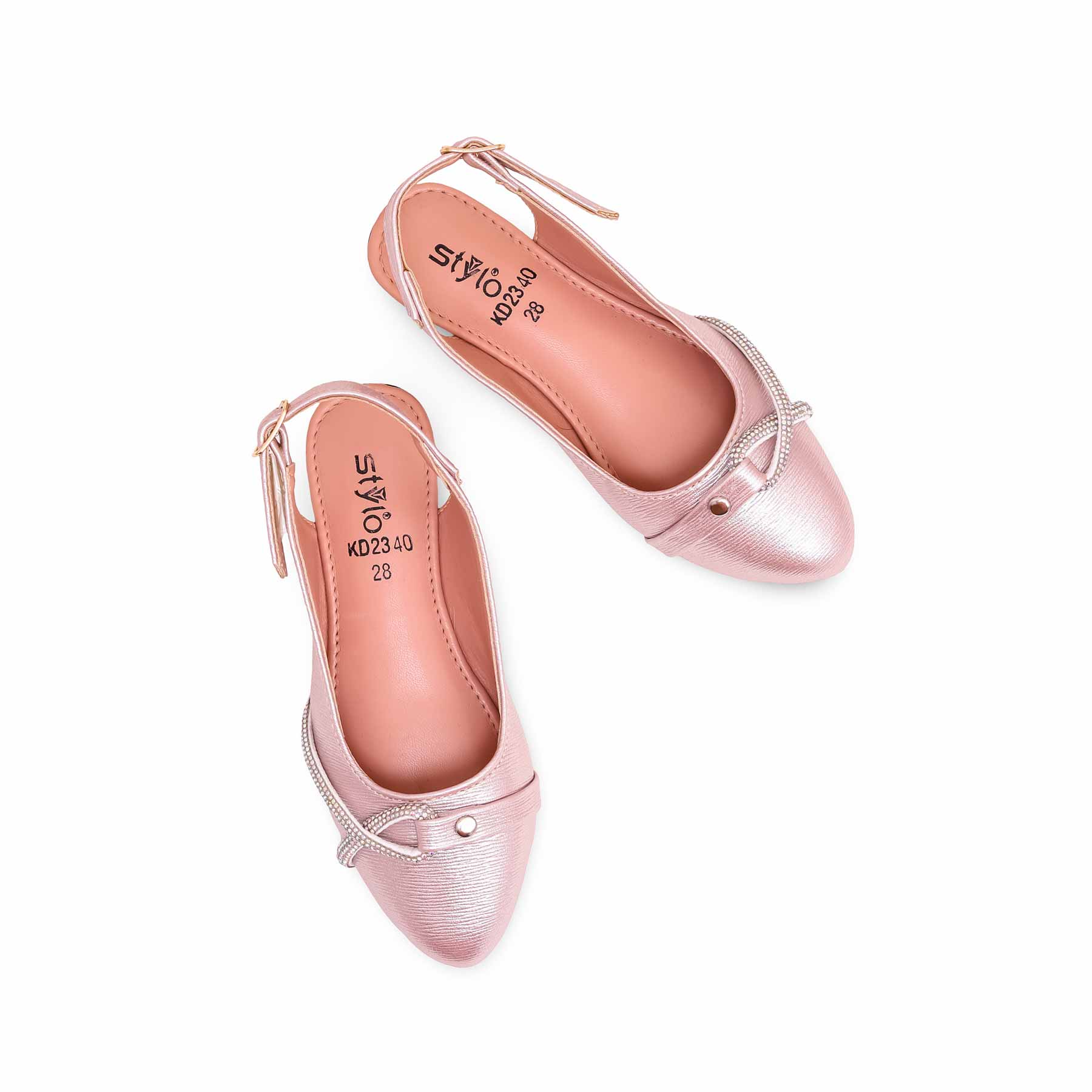 Girls Pink Fancy Pumps KD2340 - Image 4