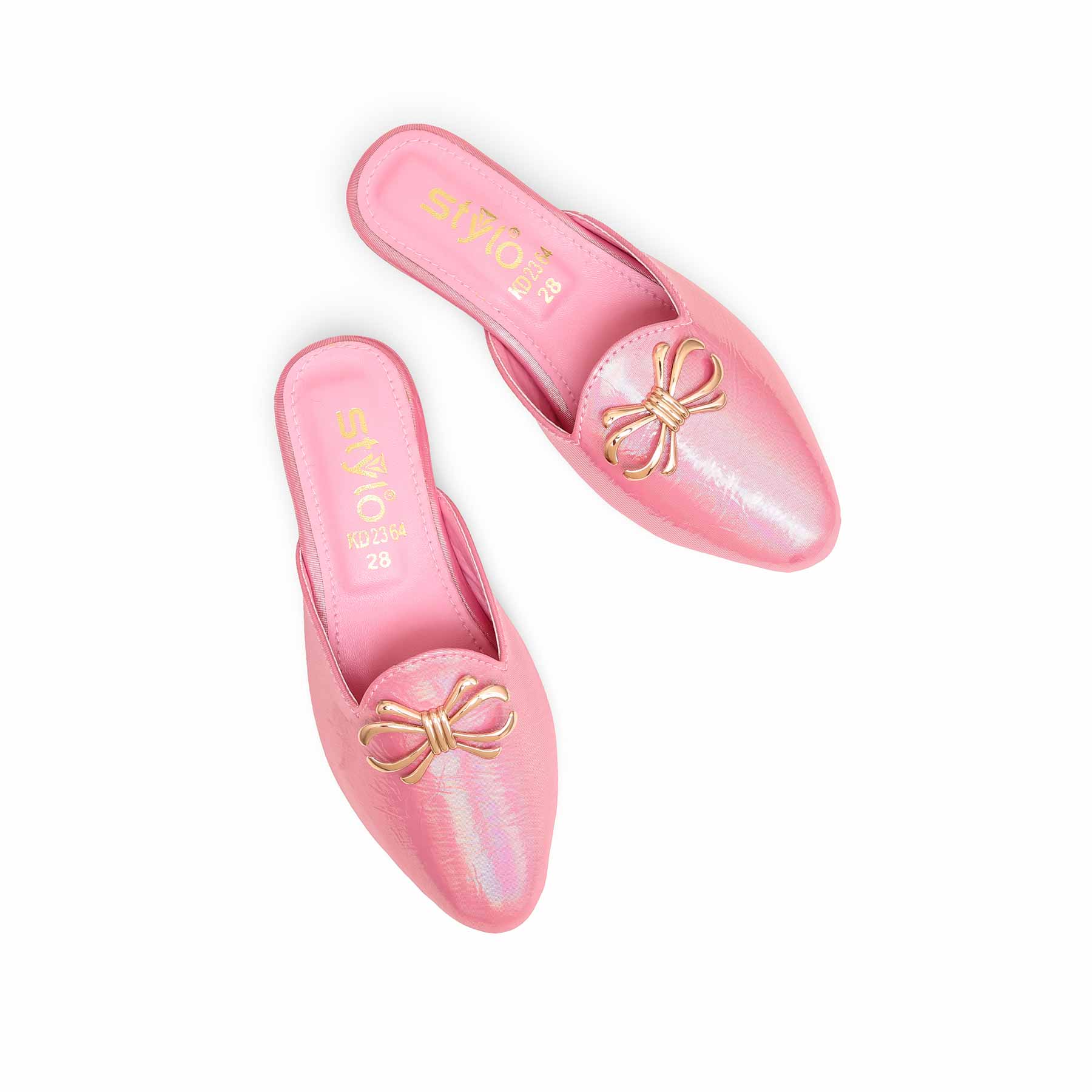 Girls Pink Fancy Pumps KD2364 - Image 5