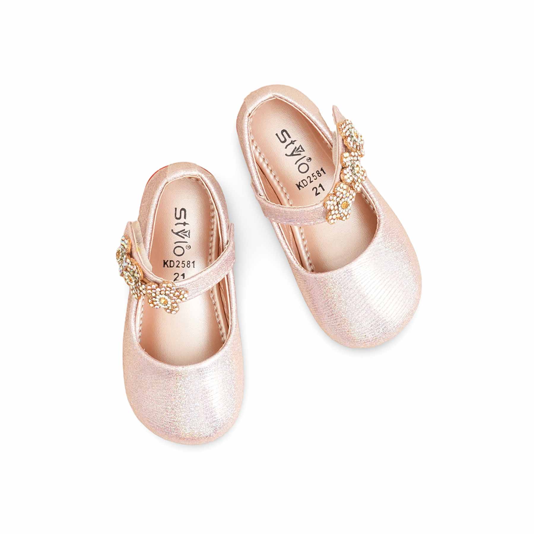 Girls Pink Fancy Pumps KD2581 - Image 5
