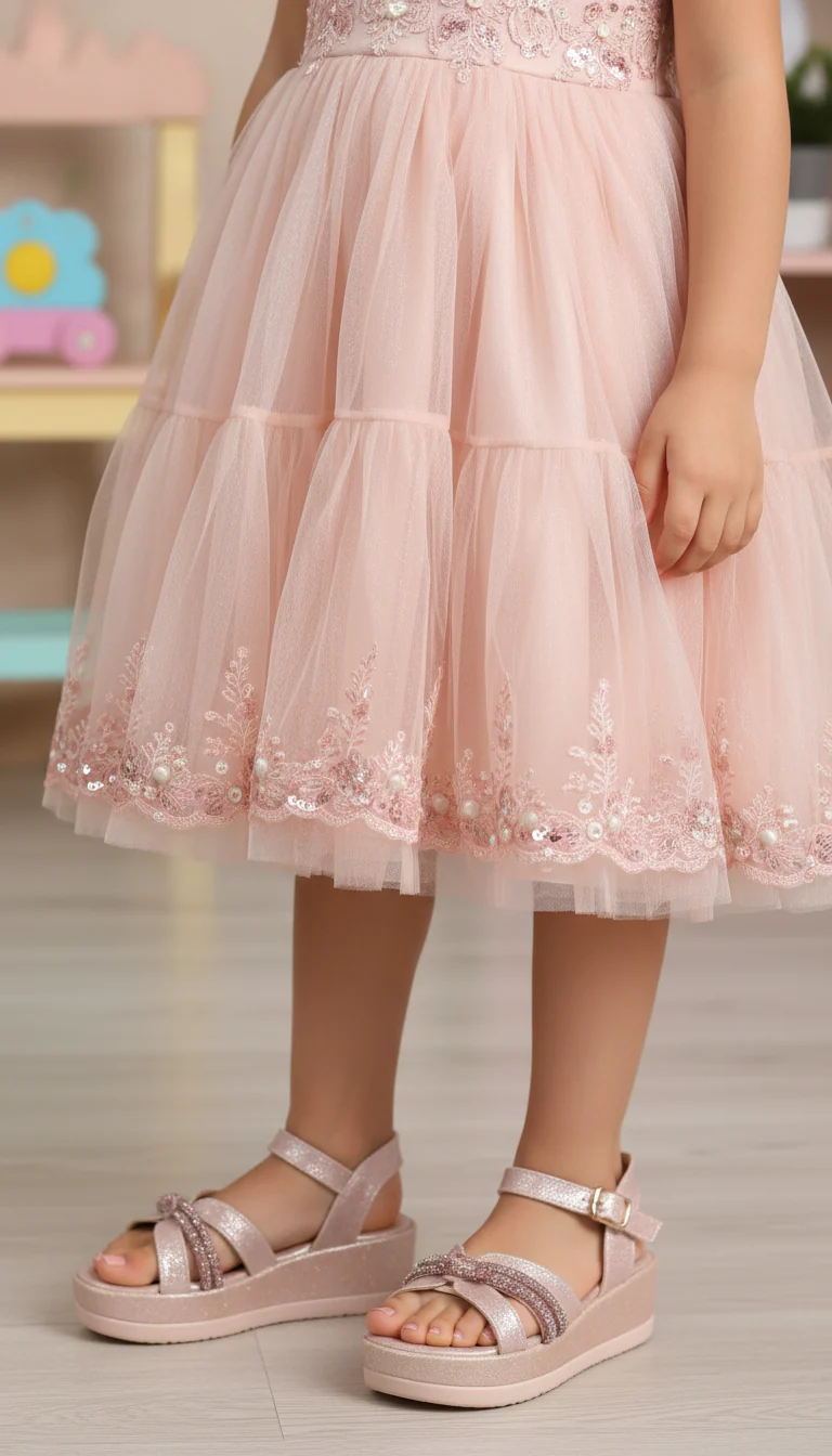 Girls Pink Fancy Sandal KD5838