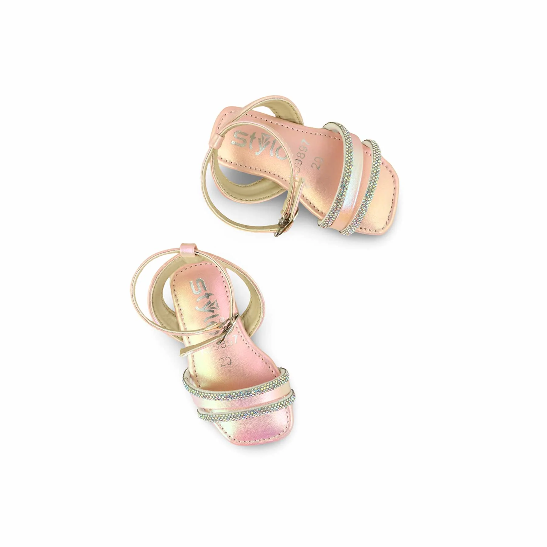 Girls Pink Fancy Sandal KD9897 - Image 5