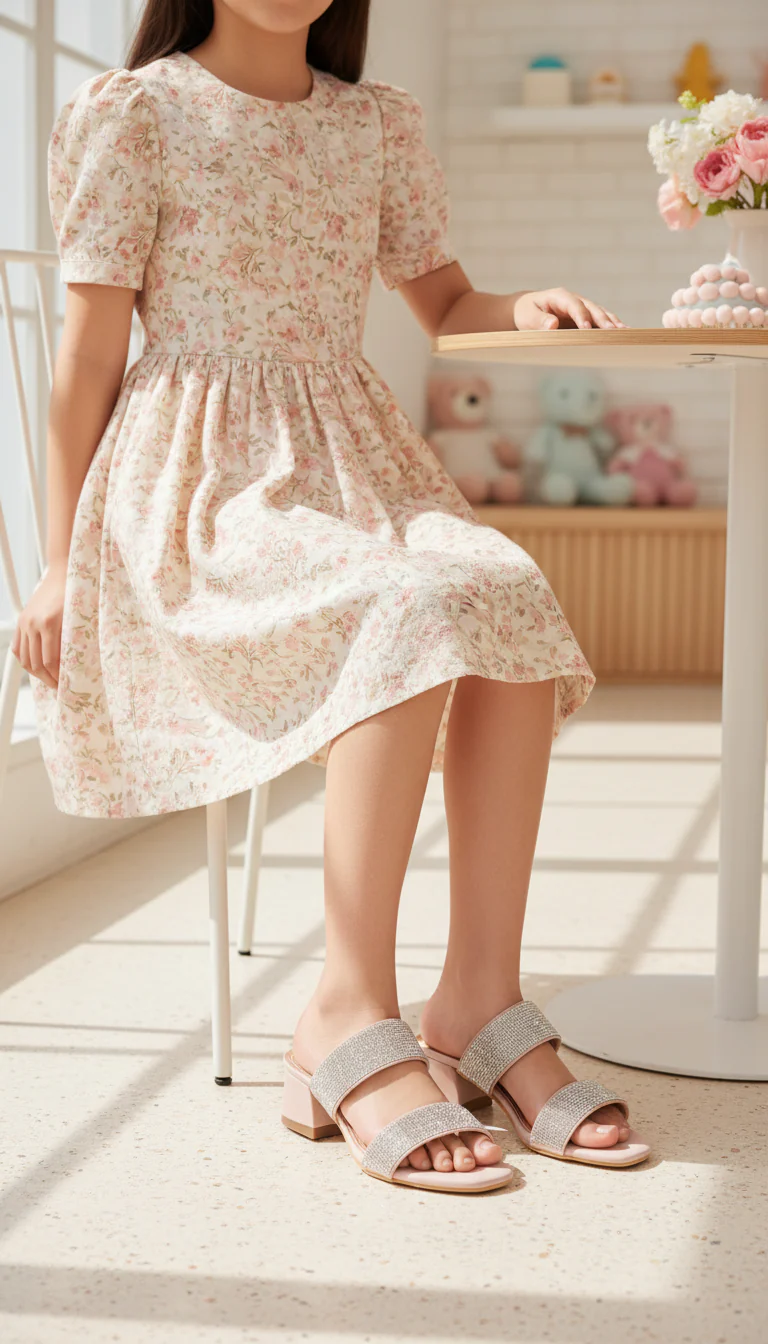 Girls Pink Fancy Slipper KD5806
