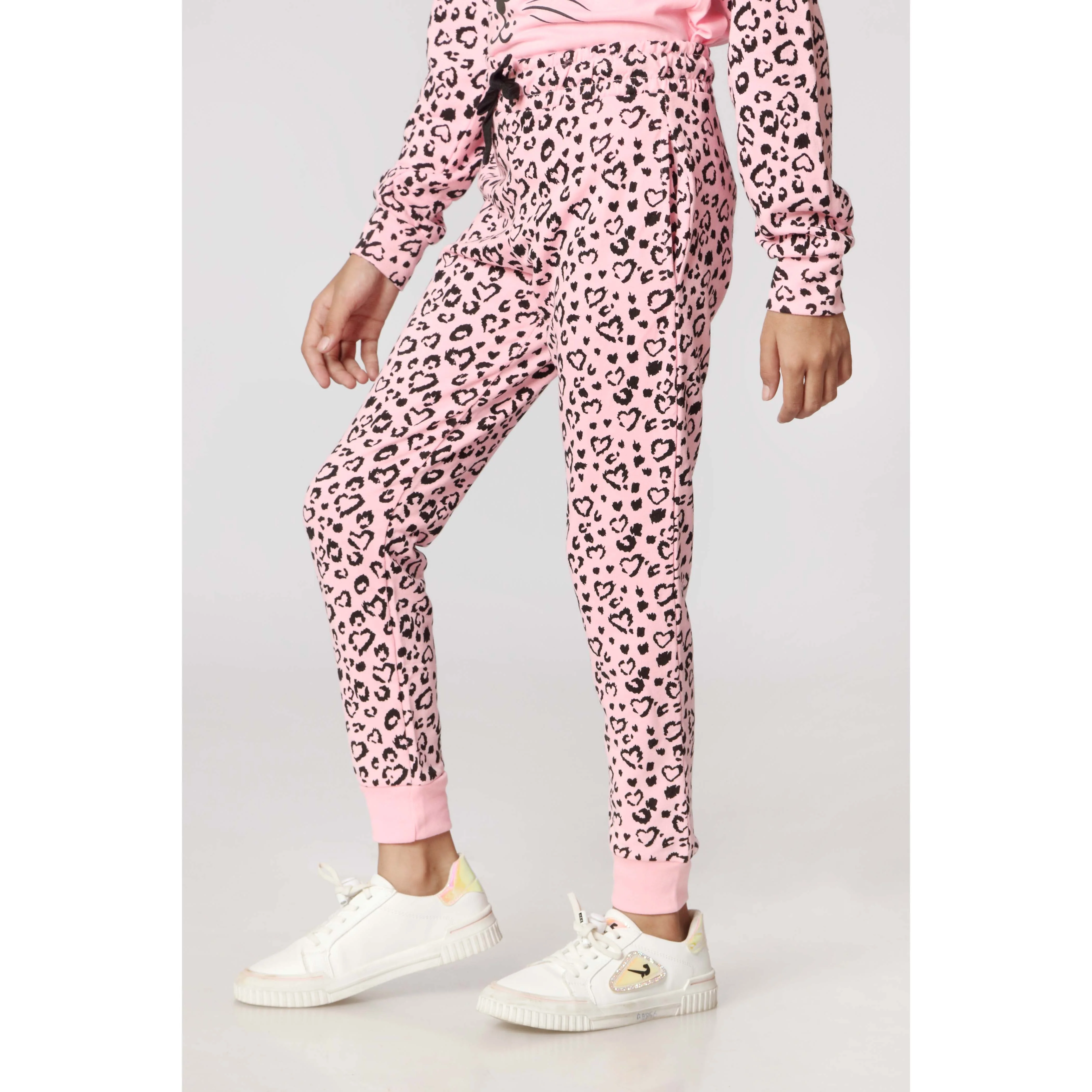 Girls Pink Fleece Trousers PW2858 - Image 2