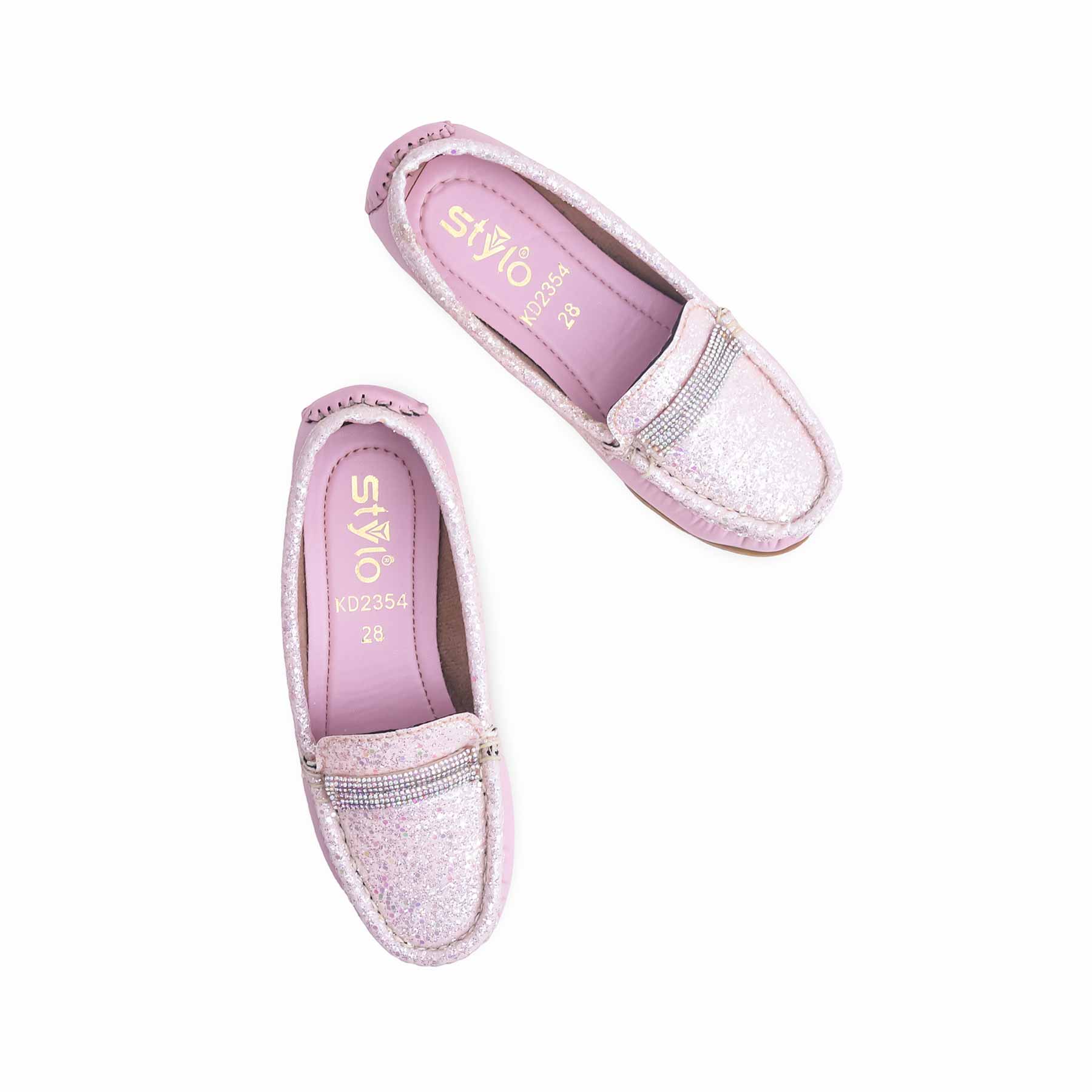 Girls Pink Formal Moccasin KD2354 - Image 5