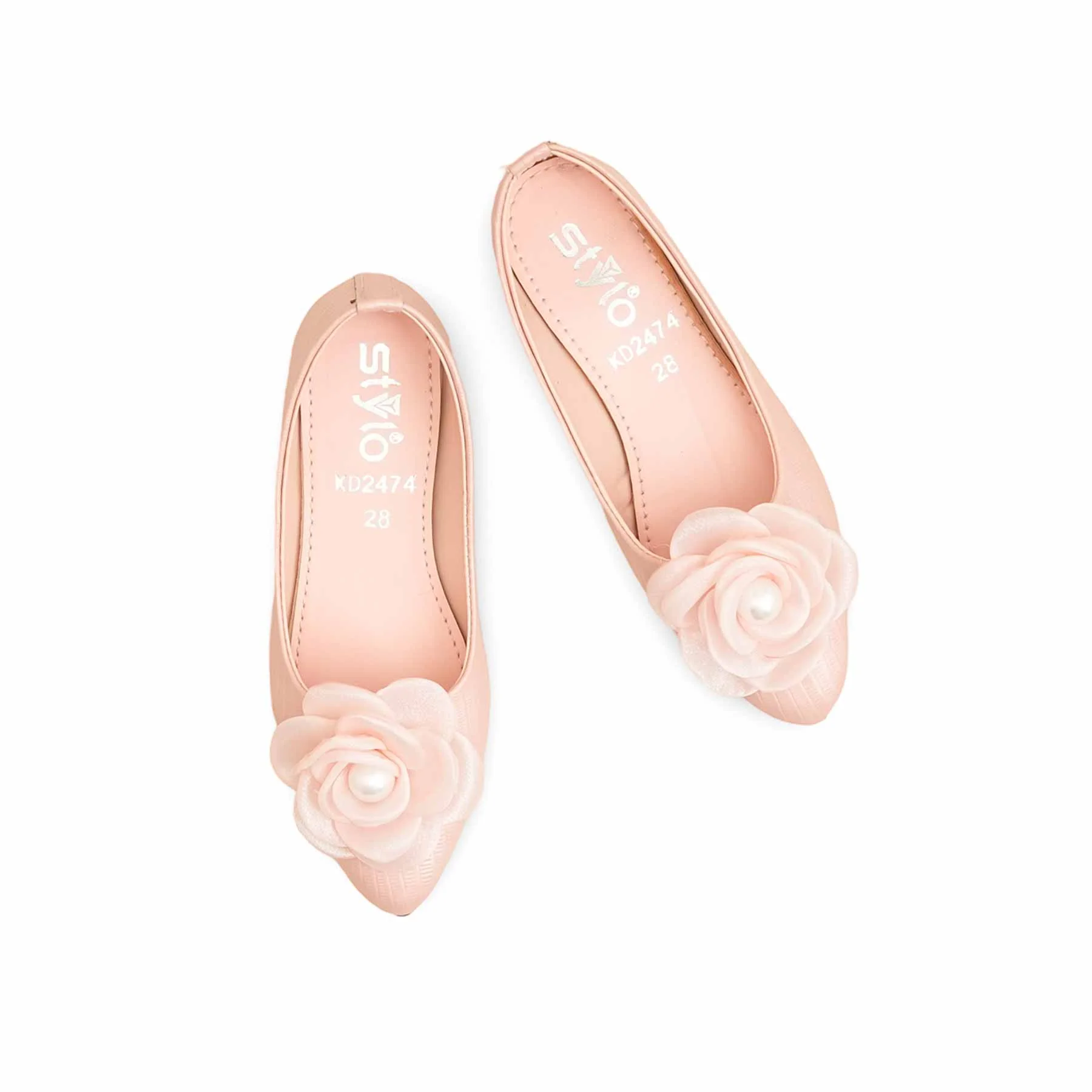 Girls Pink Formal Pumps KD2474 - Image 5