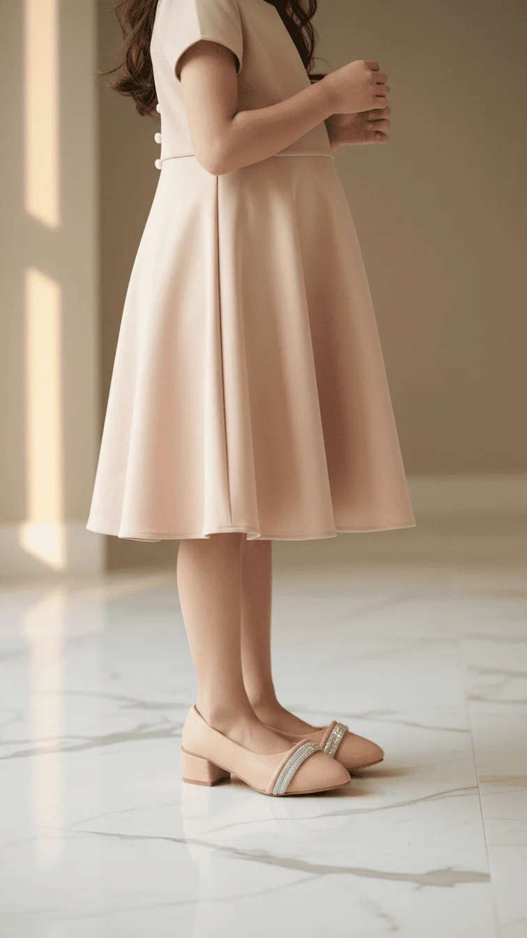 Girls Pink Formal Pumps KD2565