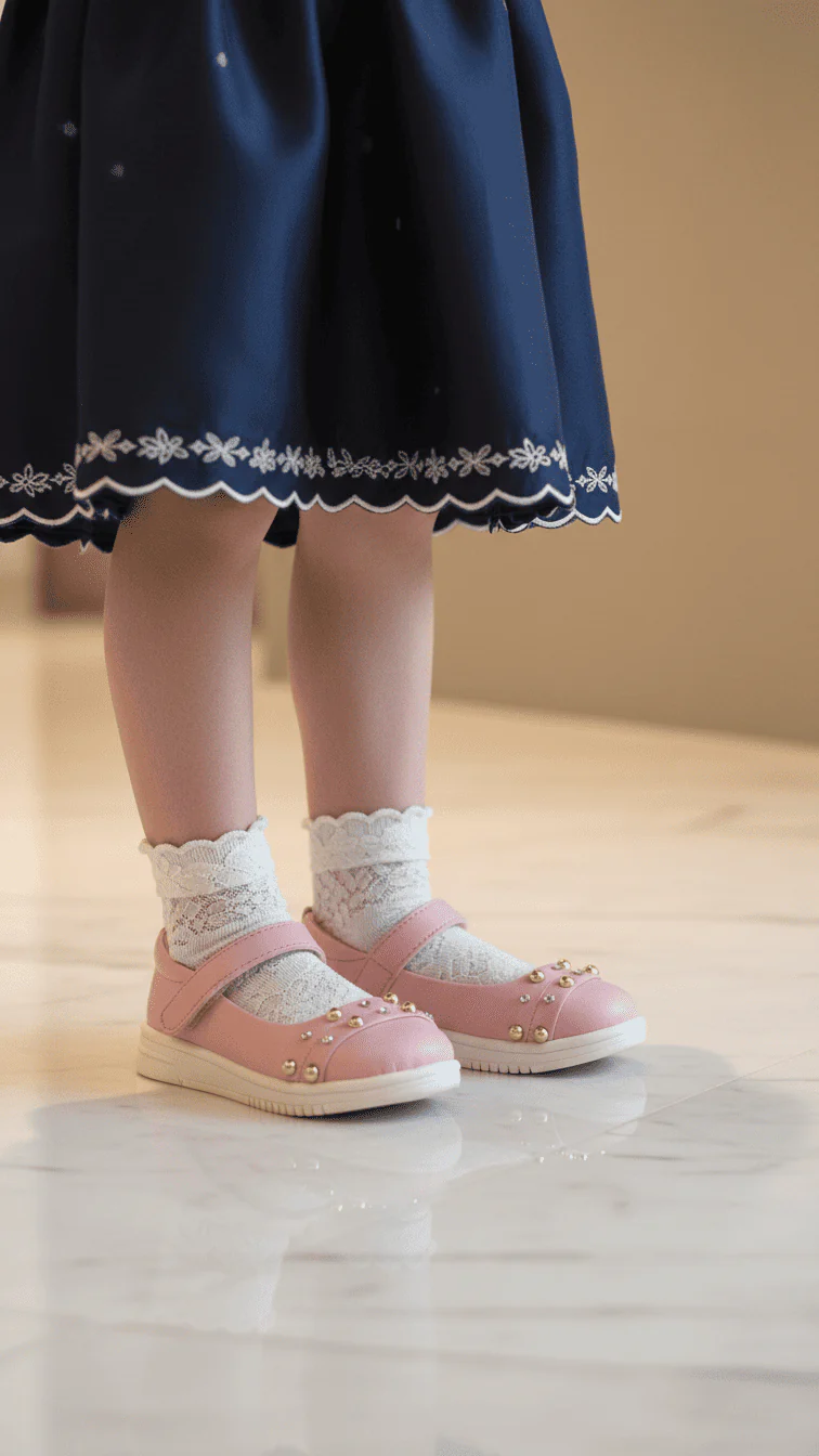 Girls Pink Formal Pumps KD2585