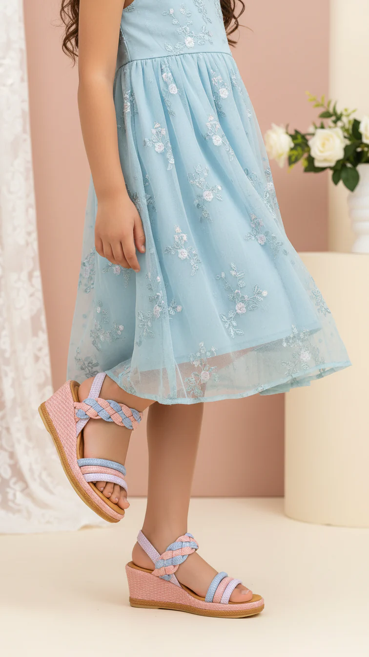 Girls Pink Formal Sandal KD9702