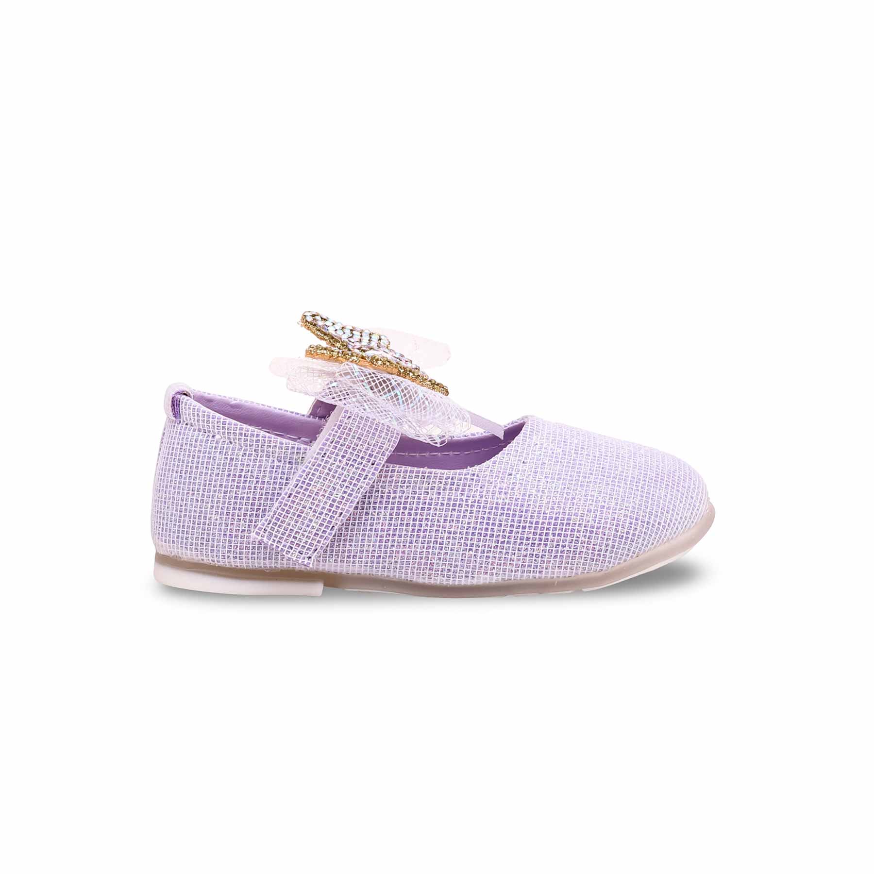 Girls Purple Fancy Pumps KD0895 - Image 2