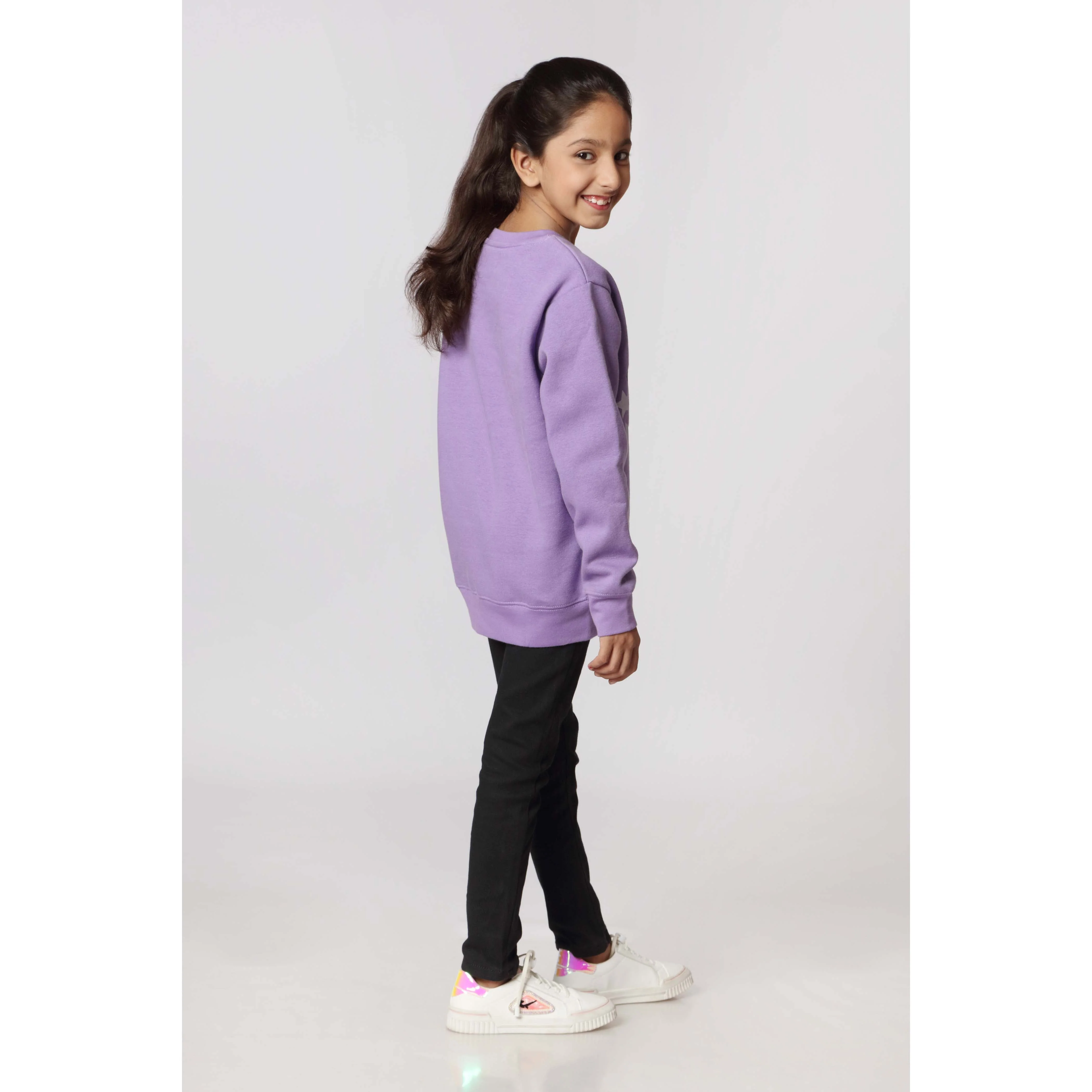Girls Purple Fleece Sweat Shirt PW2846 - Image 3