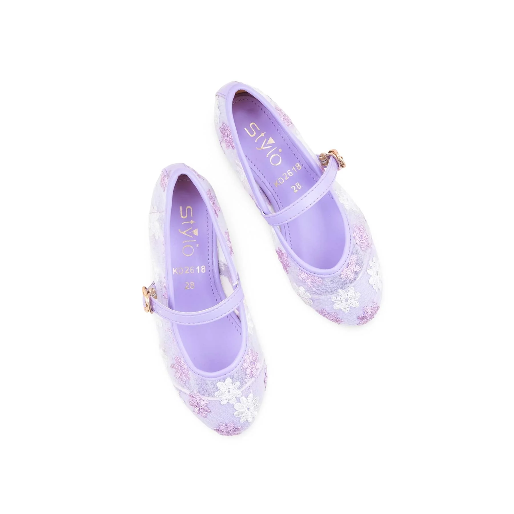 Girls Purple Formal Pumps KD2618 - Image 5