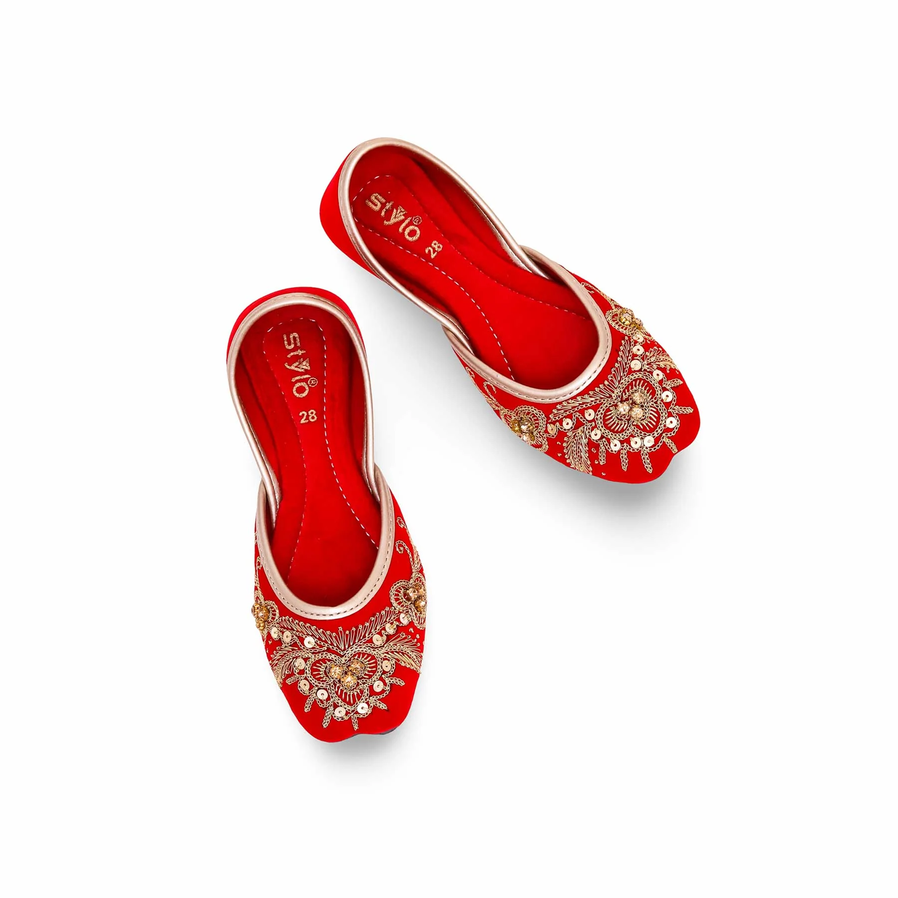 Girls Red Fancy Khussa KD2227 - Image 4