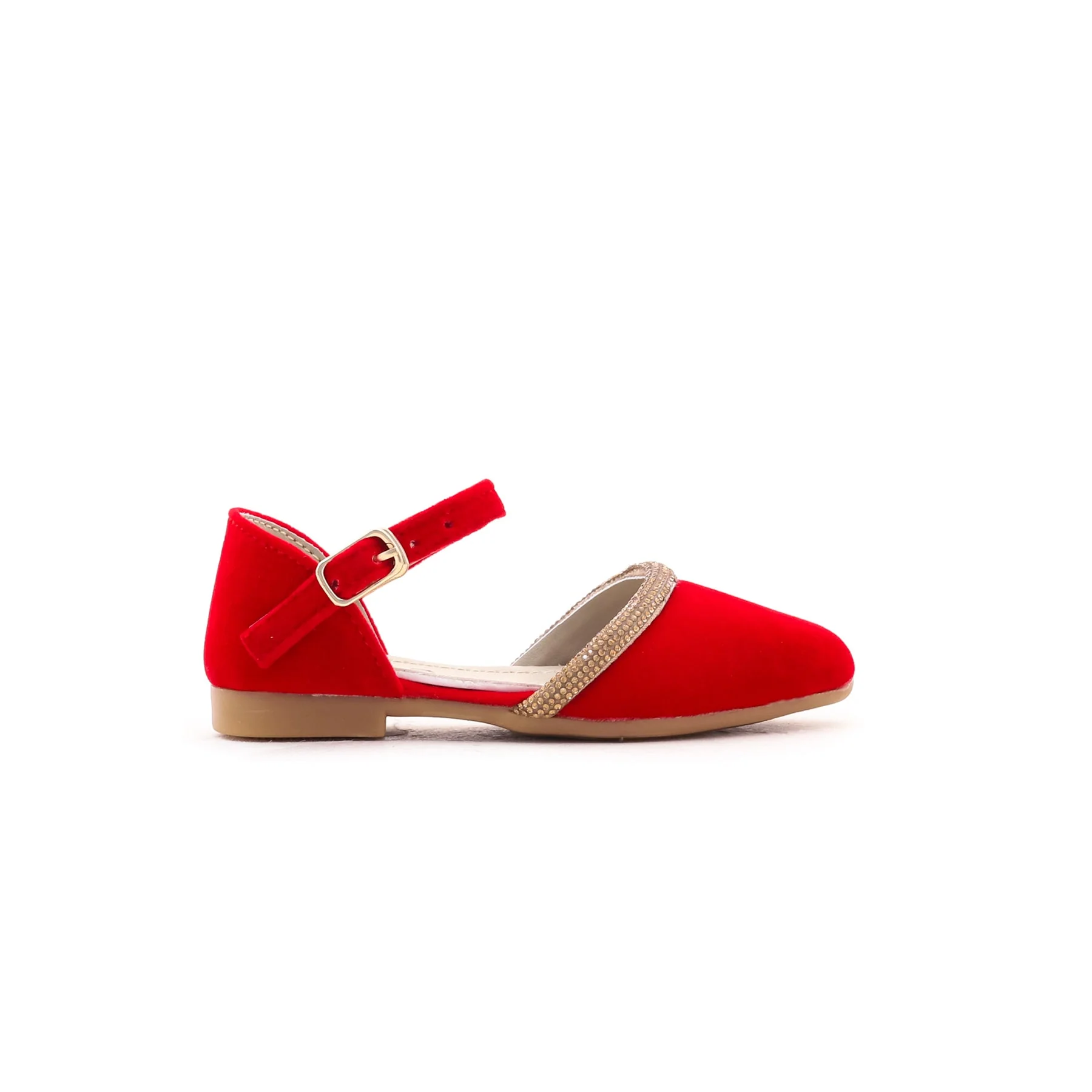 Girls Red Fancy Pumps KD3863 - Image 2