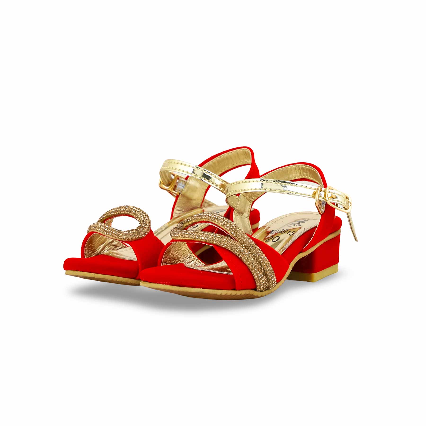 Girls Red Fancy Sandal KD9915 - Image 3