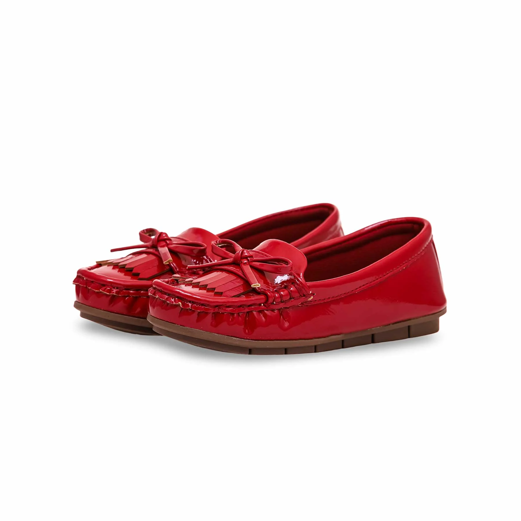 Girls Red Formal Moccasin KD0908 - Image 2