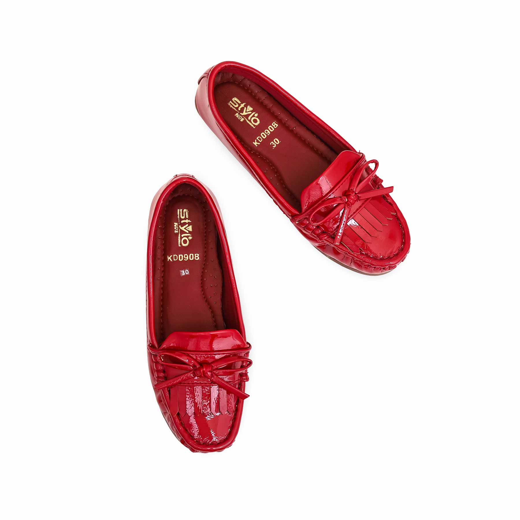 Girls Red Formal Moccasin KD0908 - Image 4