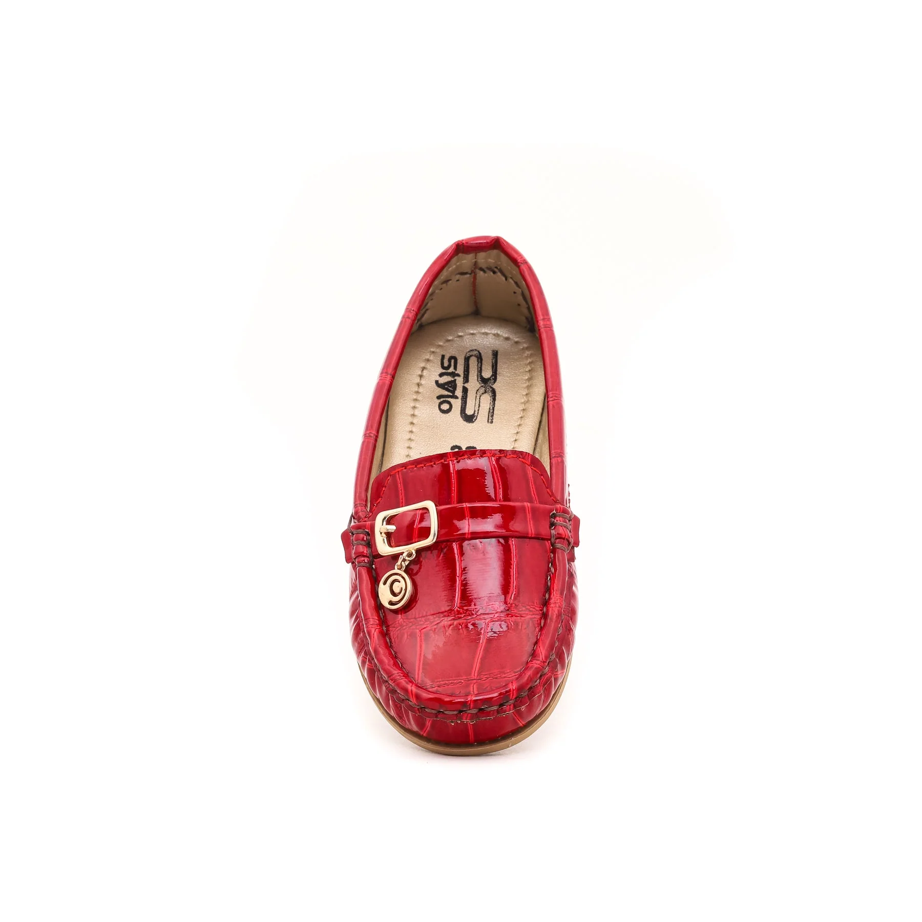 Girls Red Formal Moccasins KD0383 - Image 3