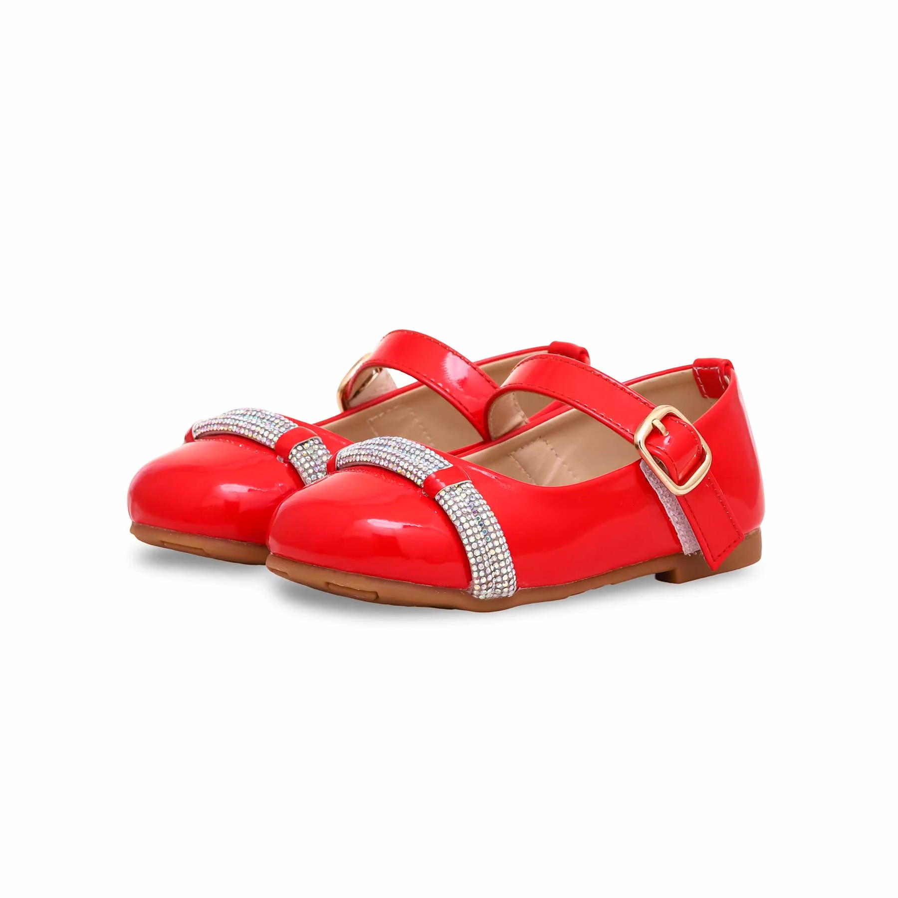 Girls Red Formal Pumps KD2267 - Image 3