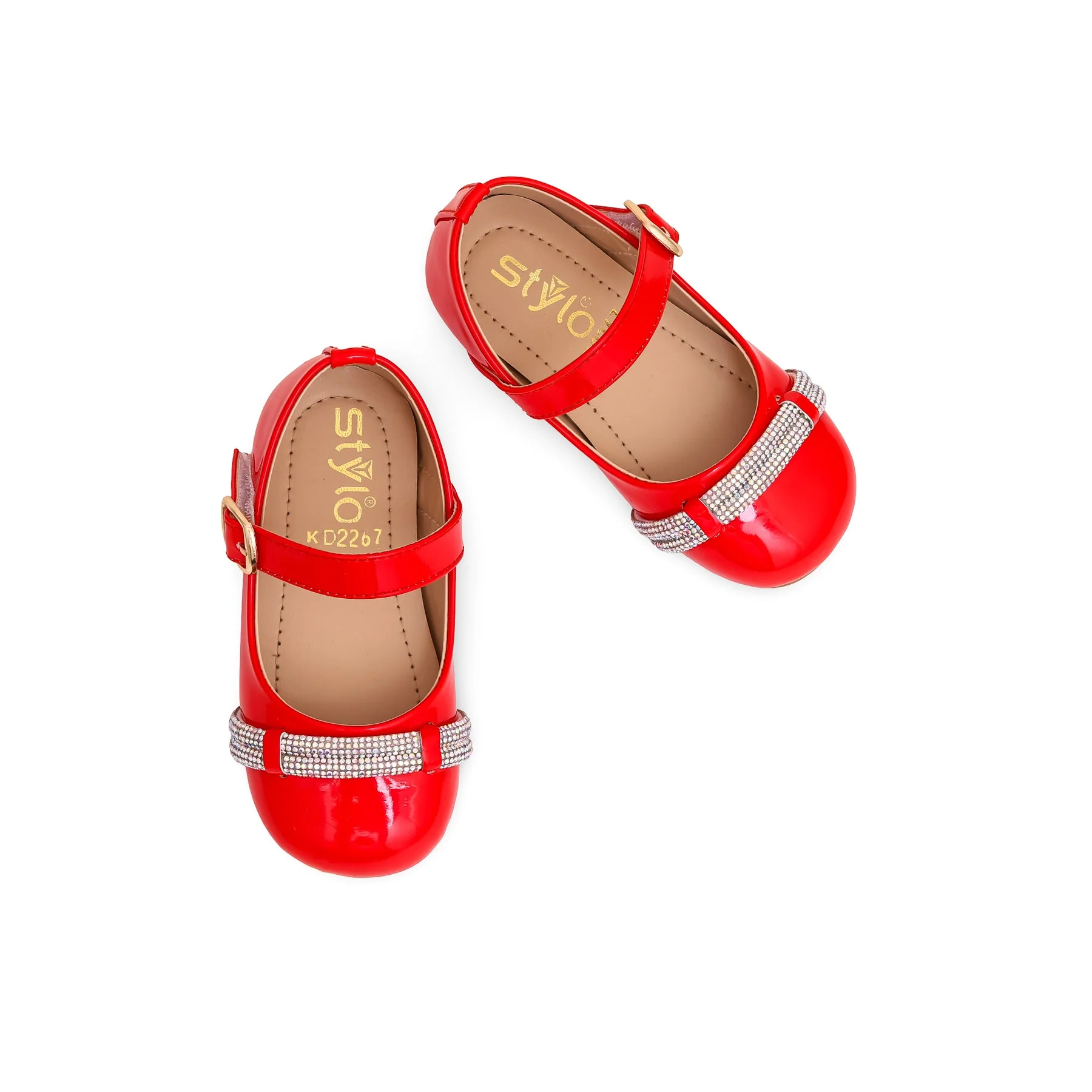 Girls Red Formal Pumps KD2267 - Image 5