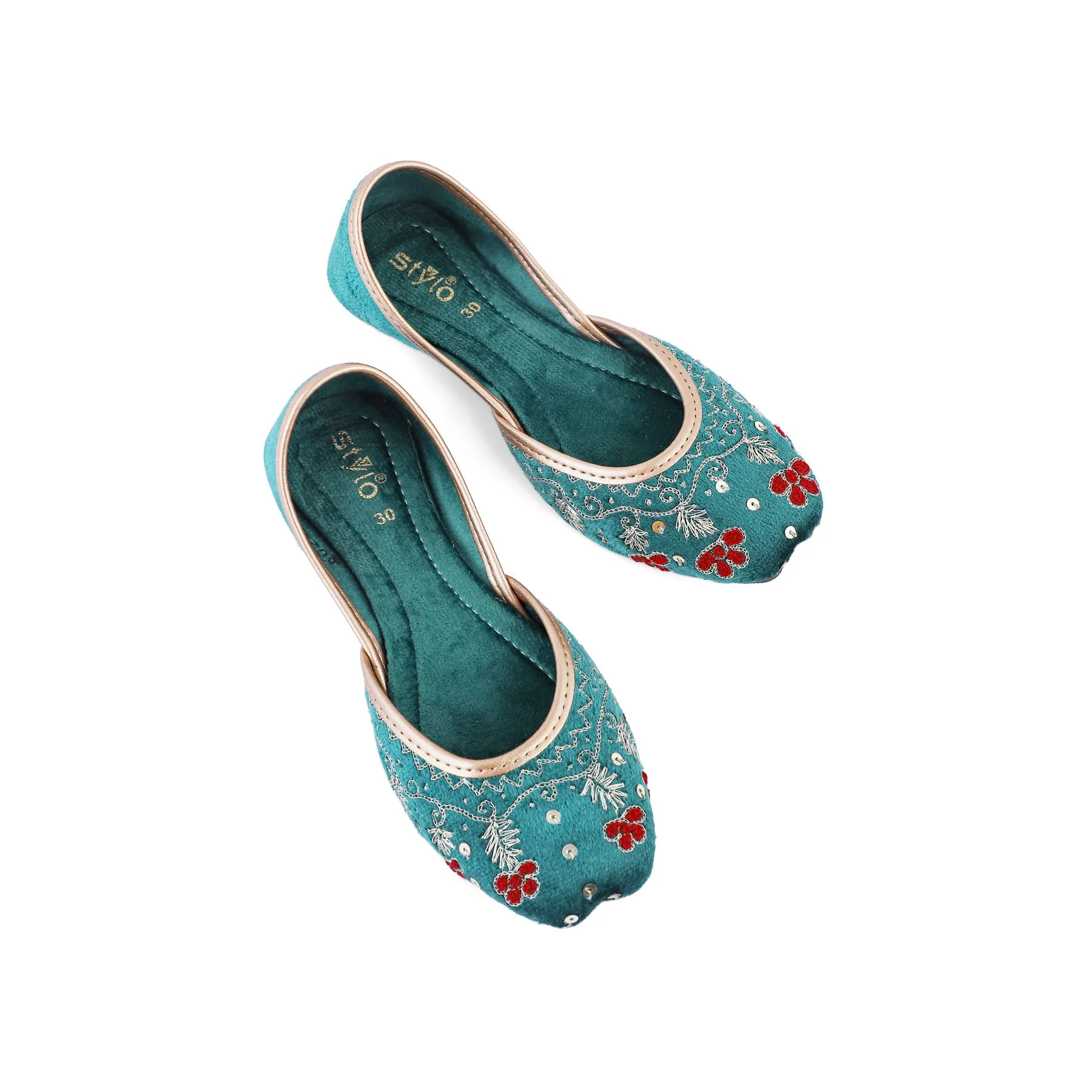 Girls Seagreen Fancy Khussa KD2233 - Image 4