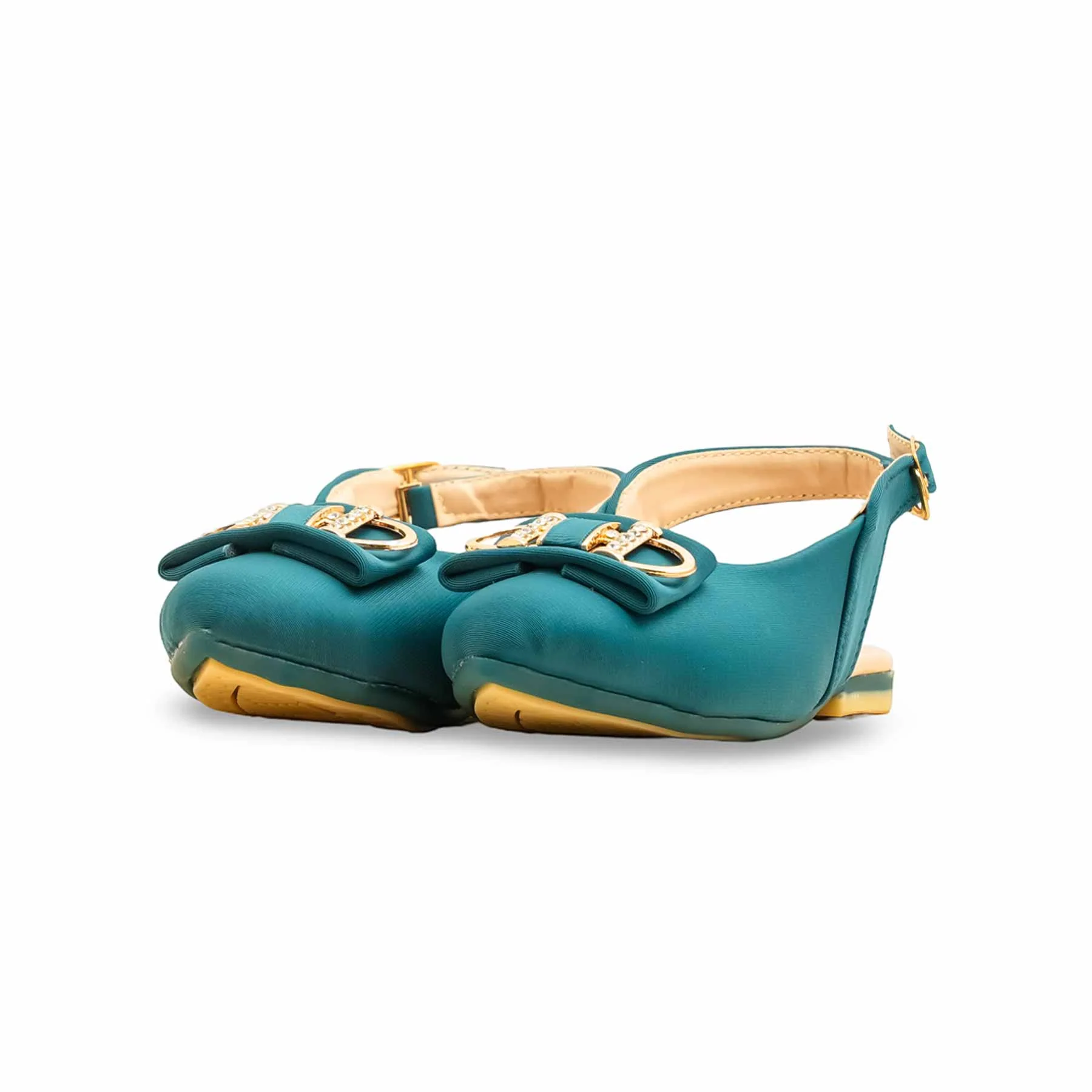 Girls Seagreen Formal Pumps KD2478 - Image 3